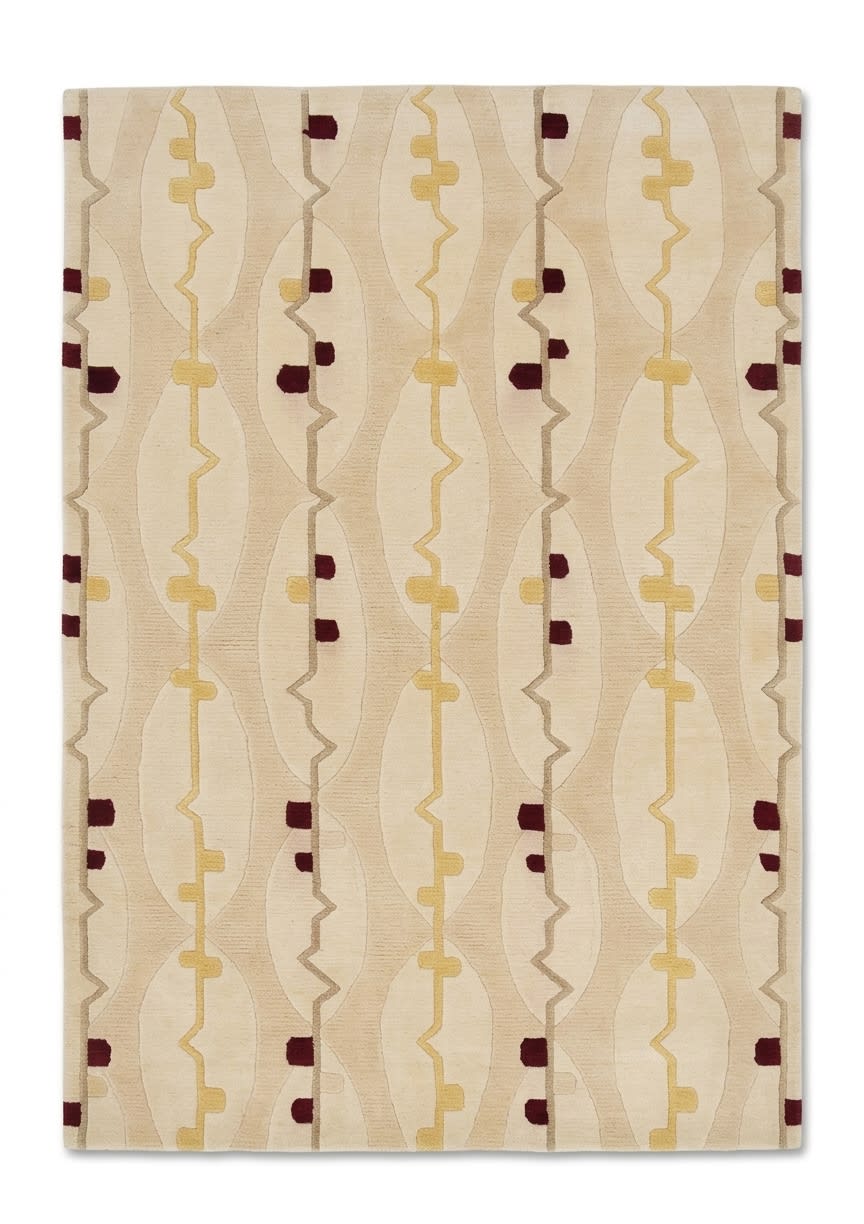 Tibetan Modernist Stripe Ivory, Nepal modern rug, in ivory, Wool, 91x152 cm, Nasim Carpets Malaysia — view 1