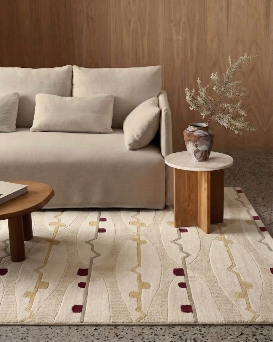 Tibetan Modernist Stripe Ivory, Nepal modern rug, in ivory, Wool, 91x152 cm, Nasim Carpets Malaysia — view 2