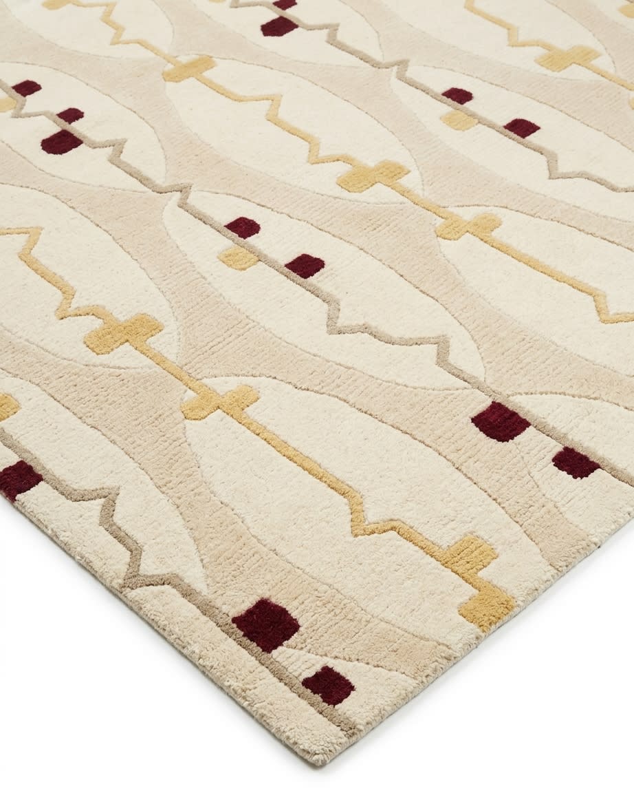 Tibetan Modernist Stripe Ivory, Nepal modern rug, in ivory, Wool, 91x152 cm, Nasim Carpets Malaysia — view 3