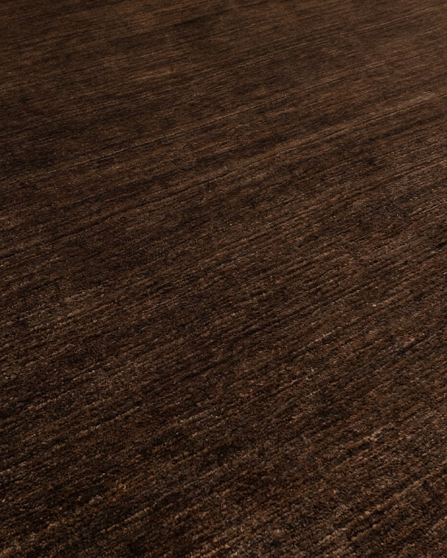 Gabbeh Solid Brown, Fars Province, Iran modern rug, in chocolate brown, Wool, 244x305 cm, Nasim Carpets Malaysia — view 3