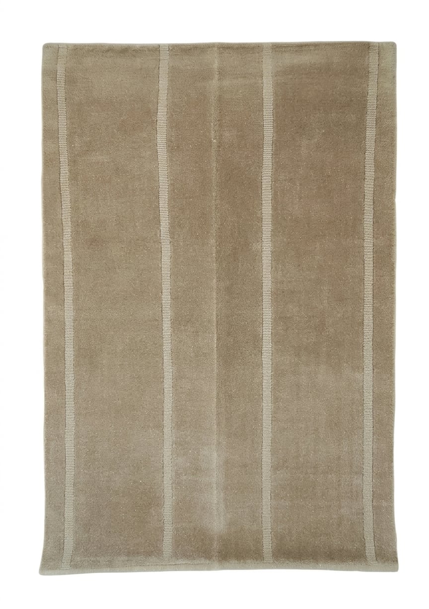 Indo Loribaft Stripe Taupe, India modern rug, in taupe, Wool, 128x192 cm, Nasim Carpets Malaysia — view 1