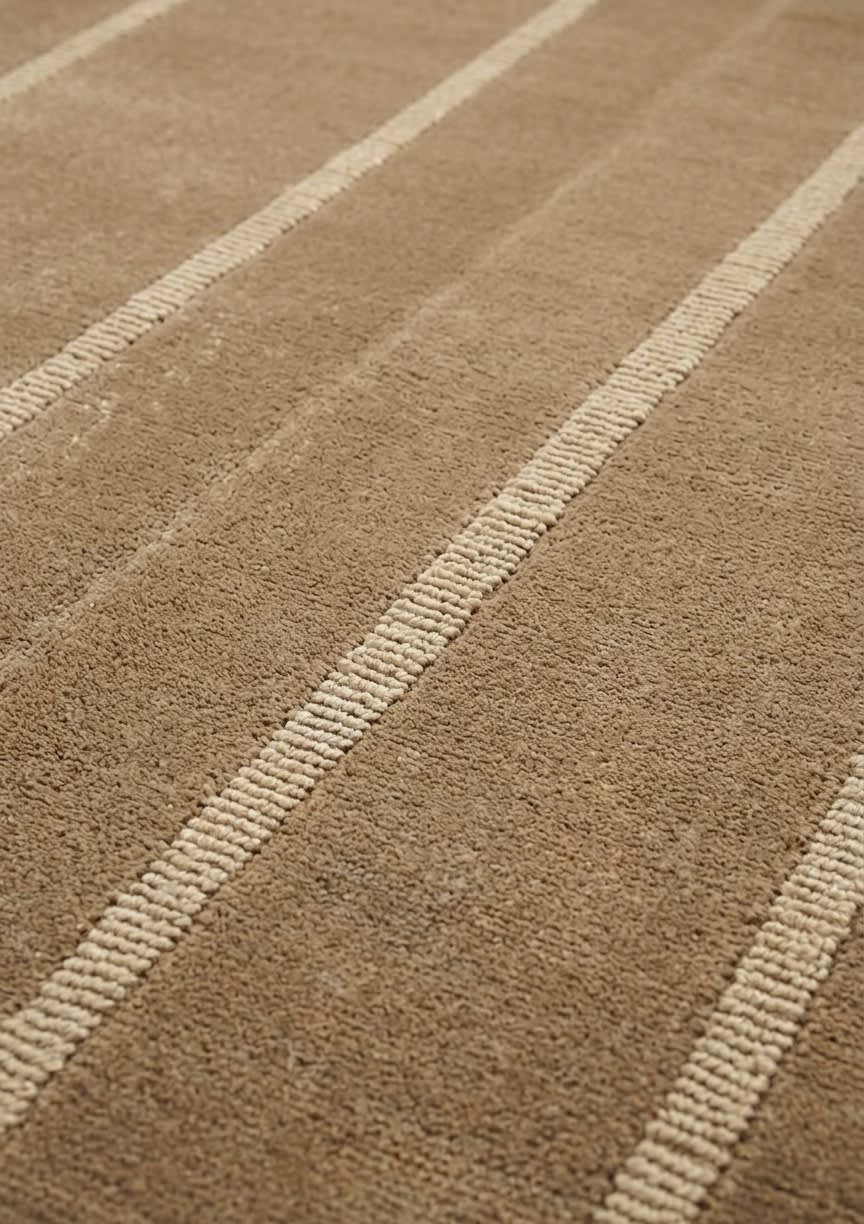 Indo Loribaft Stripe Taupe, India modern rug, in taupe, Wool, 128x192 cm, Nasim Carpets Malaysia — view 3