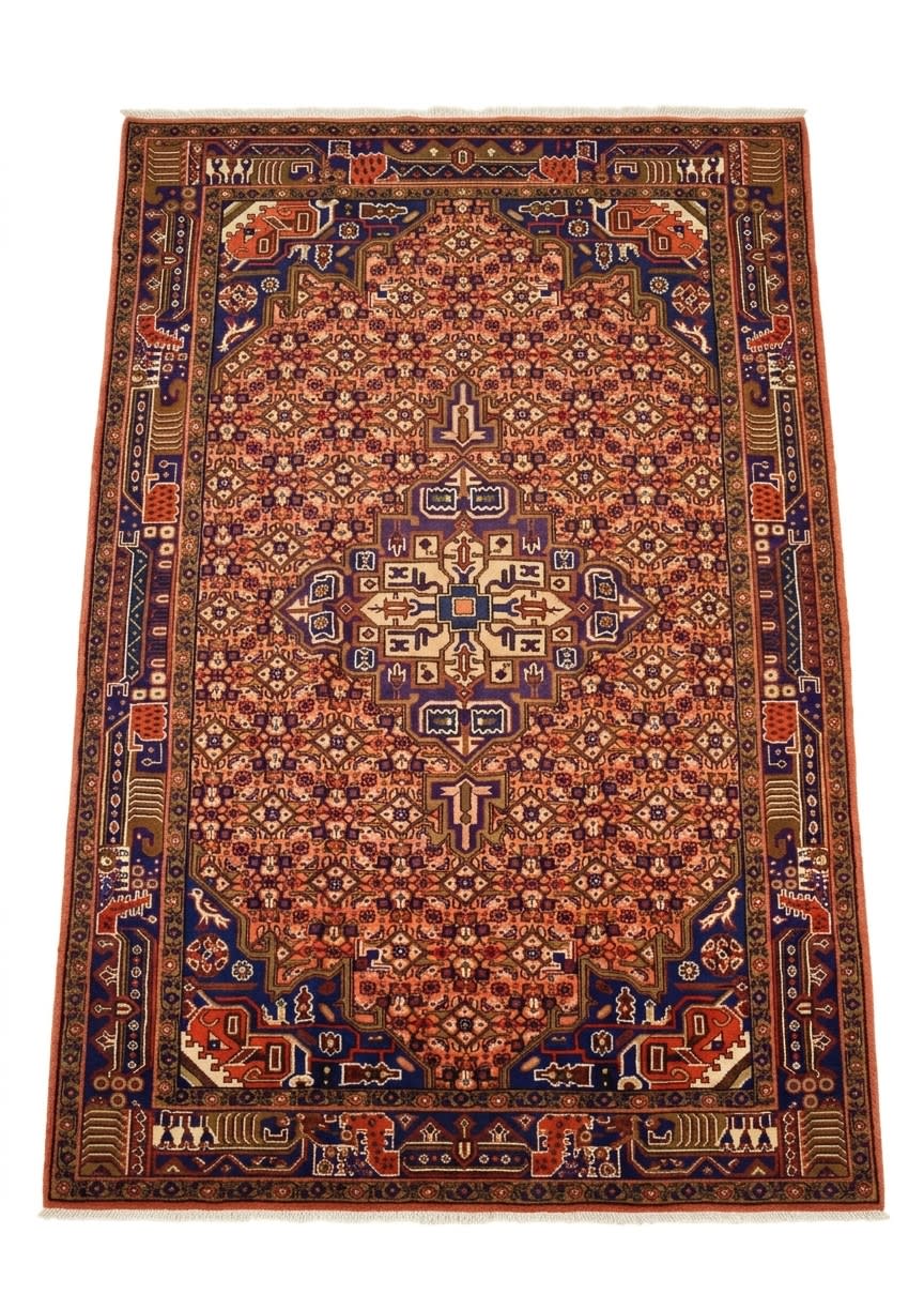 Koliai Herati Medallion Salmon, Koliai, Kurdistan, Iran persian rug, in red, Wool, 91x152 cm, Nasim Carpets Malaysia — view 1