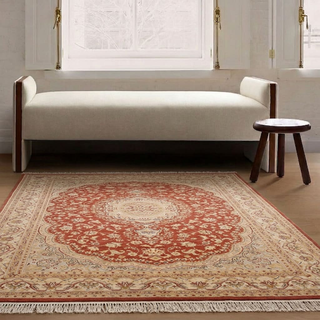 Tabriz Medallion Rust, Tabriz, Pakistan persian rug, in terracotta rust, Wool, 122x198 cm, Nasim Carpets Malaysia — view 2