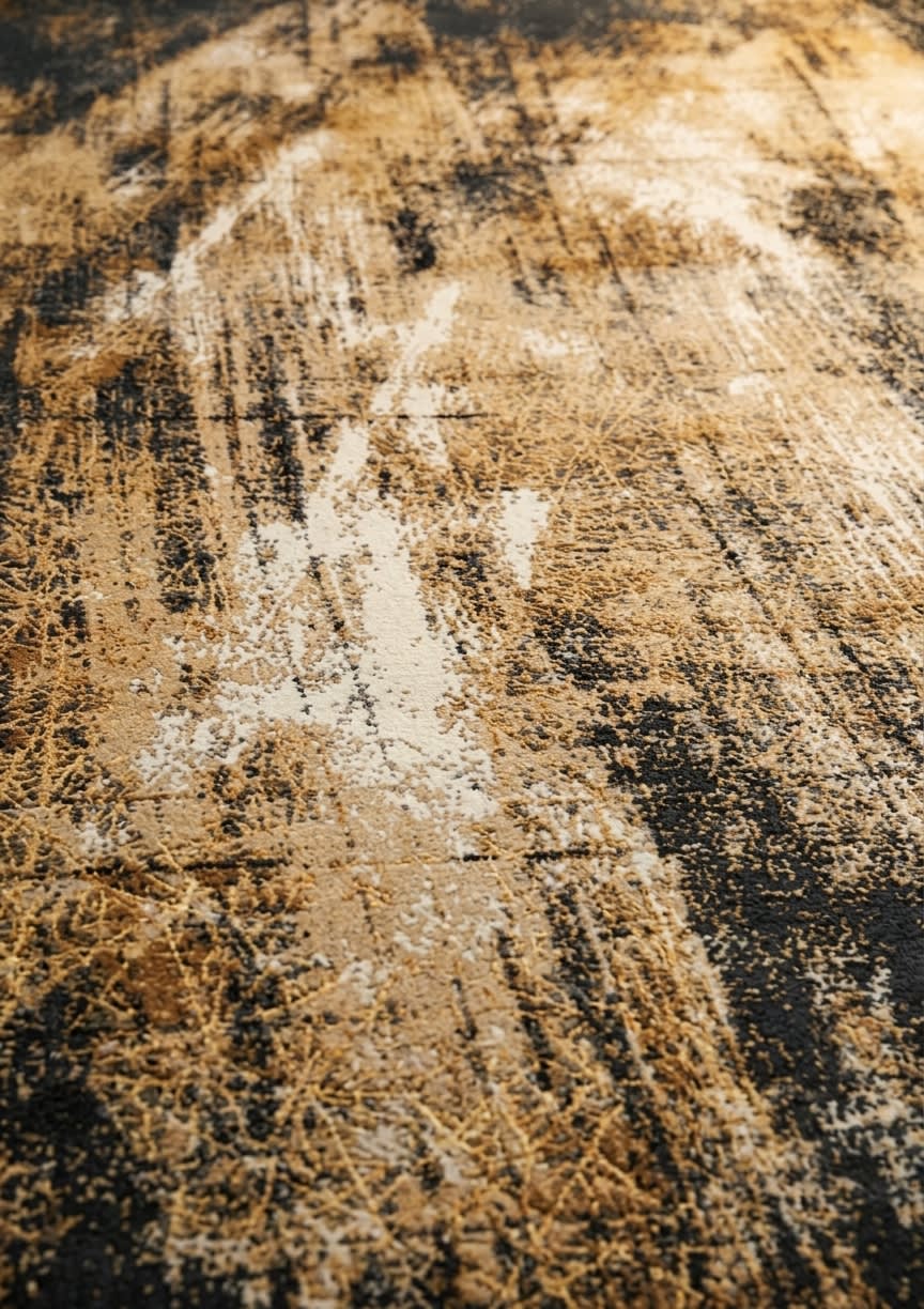 European Abstract Distressed Charcoal, Belgium modern rug, in charcoal, Viscose, 152x241 cm, Nasim Carpets Malaysia — view 3