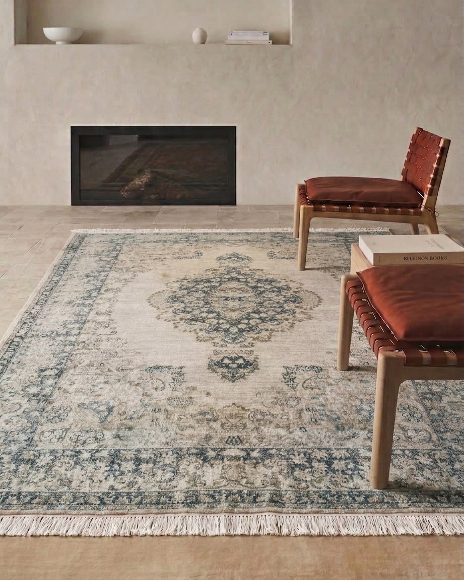 Tabriz Floral Medallion Ivory, Tabriz persian rug, in ivory, Wool, 296x378 cm, Nasim Carpets Malaysia — view 2