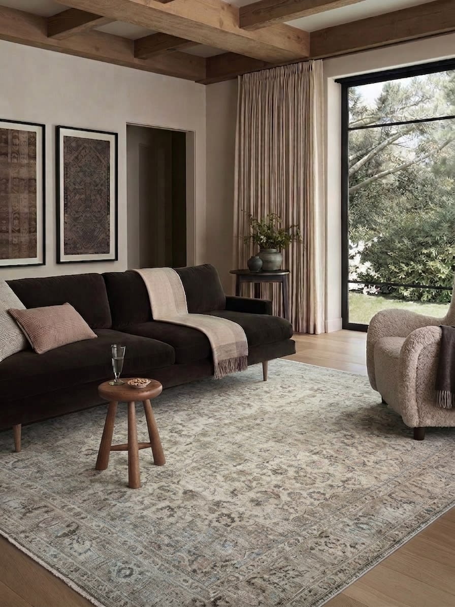 Kerman Mina Khani Faded Ivory, Kerman persian rug, in beige, Wool, 213x304 cm, Nasim Carpets Malaysia — view 2