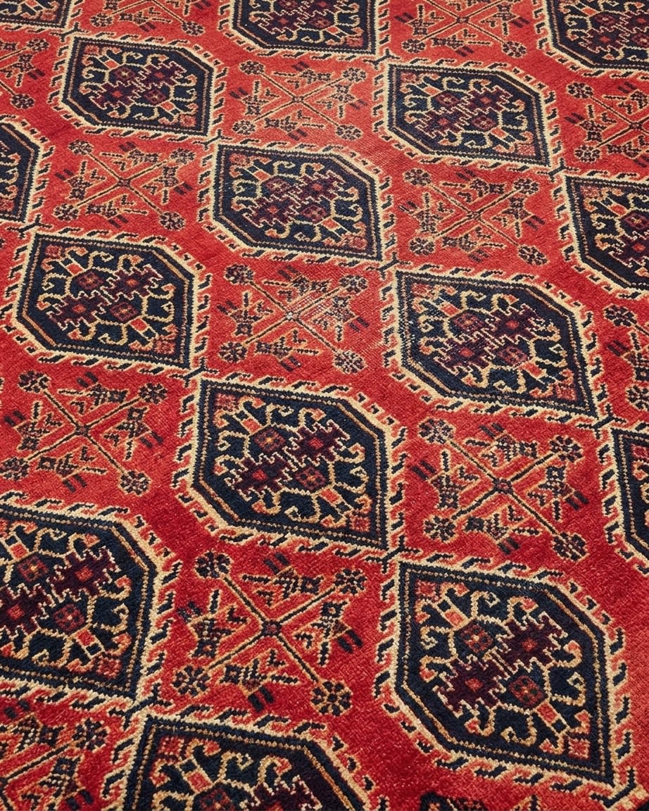 Afshar Lattice Diamond Red, Afshar, Iran tribal rug, in madder red, Wool, 171x244 cm, Nasim Carpets Malaysia — view 3