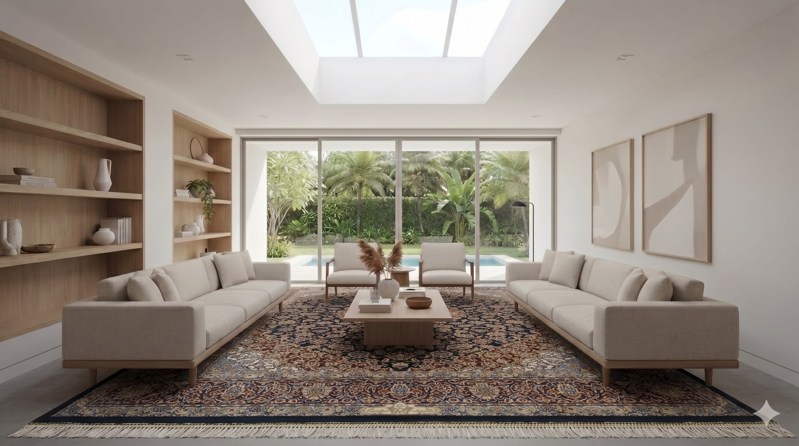 Isfahan Medallion Navy, Isfahan, Iran bespoke rug, in midnight navy, Viscose, 91x152 cm, Nasim Carpets Malaysia — view 2