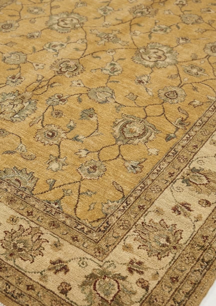 Kashan All-Over Floral Gold, Kashan, Iran persian rug, in antique gold, Wool, 302x378 cm, Nasim Carpets Malaysia — view 3