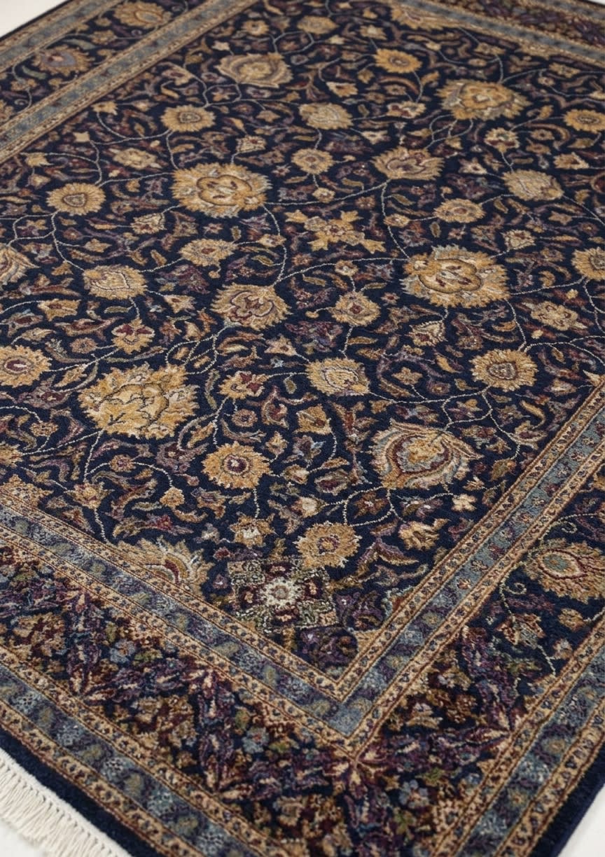 Moud Herati All-Over Navy, Moud, Iran persian rug, in navy blue, Wool, 299x396 cm, Nasim Carpets Malaysia — view 3