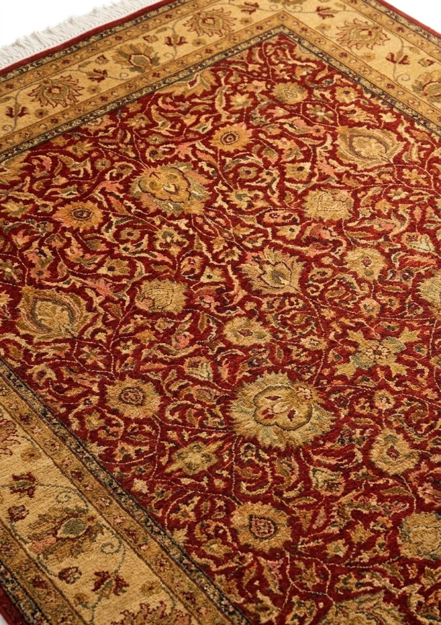 Lahore Millefleur Red, Lahore, Pakistan persian rug, in madder red, Wool, 274x378 cm, Nasim Carpets Malaysia — view 3
