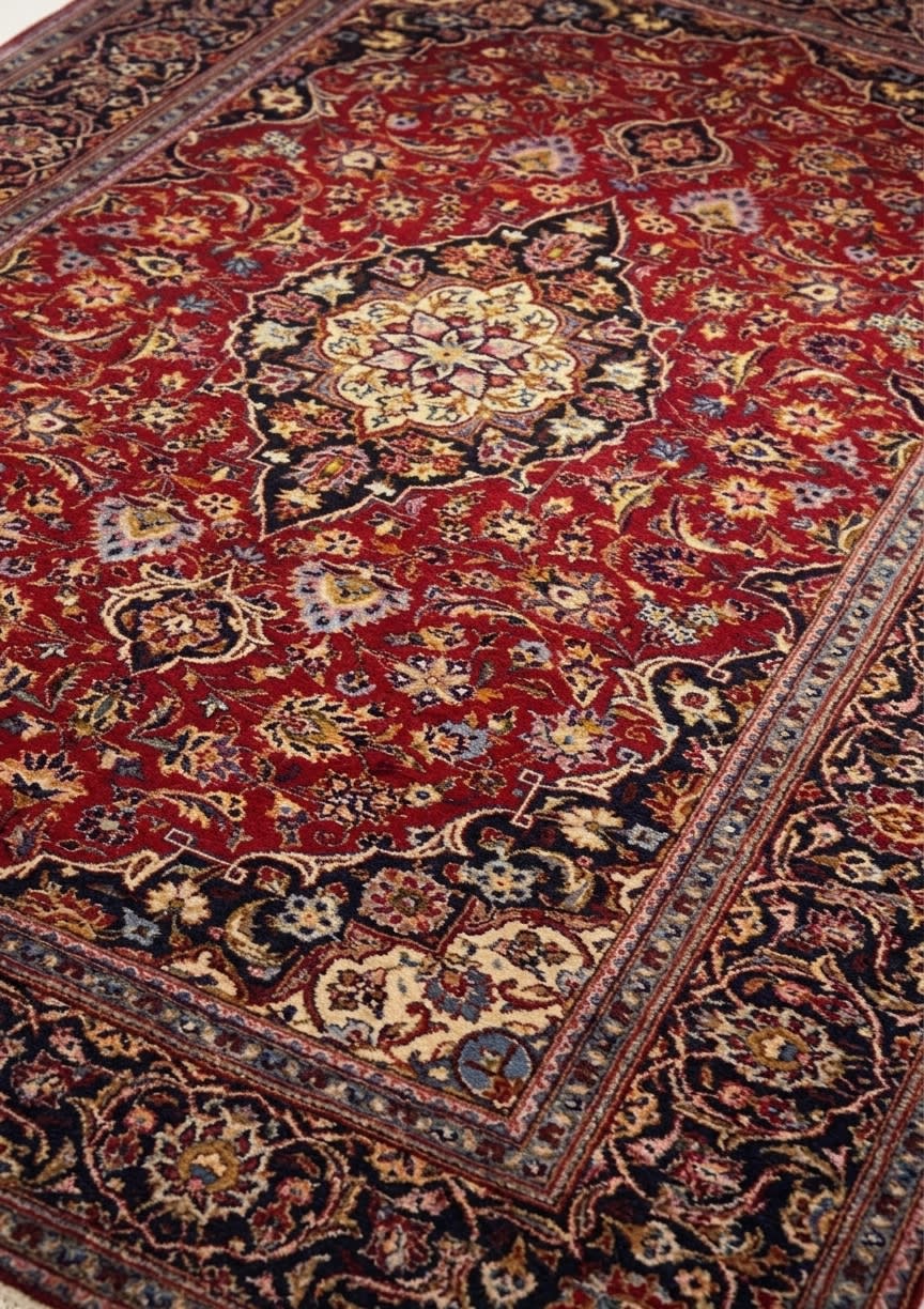 Classic Kashan, Kashan persian rug, in red, Wool, 244x305 cm, Nasim Carpets Malaysia — view 3