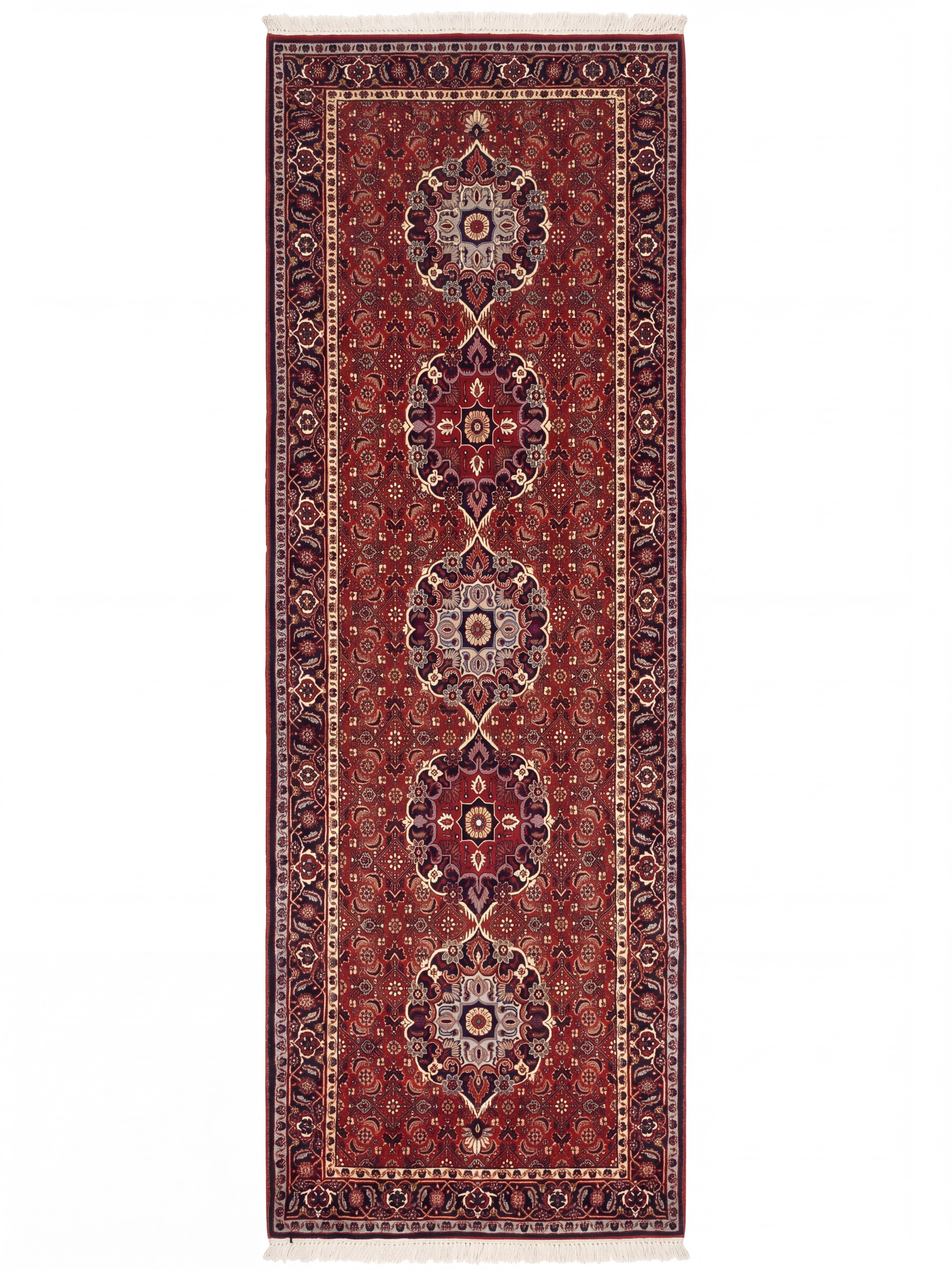 Bidjar Medallion Runner Red, Bidjar persian rug, in madder red, Wool, 64x274 cm, Nasim Carpets Malaysia — view 1