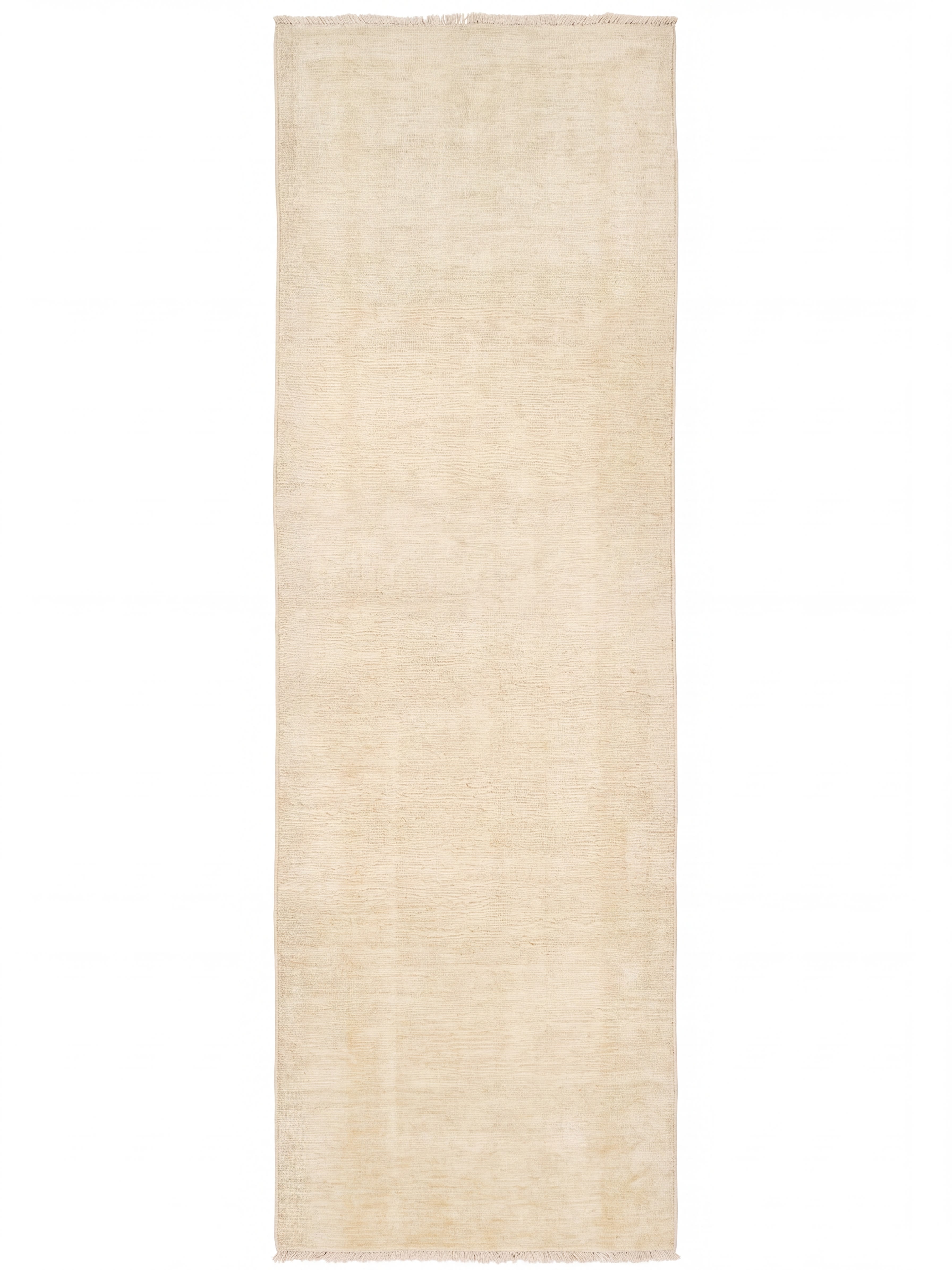 Khotan Solid Cream Runner, Khotan, Afghanistan modern rug, in cream, Wool, 61x366 cm, Nasim Carpets Malaysia — view 1