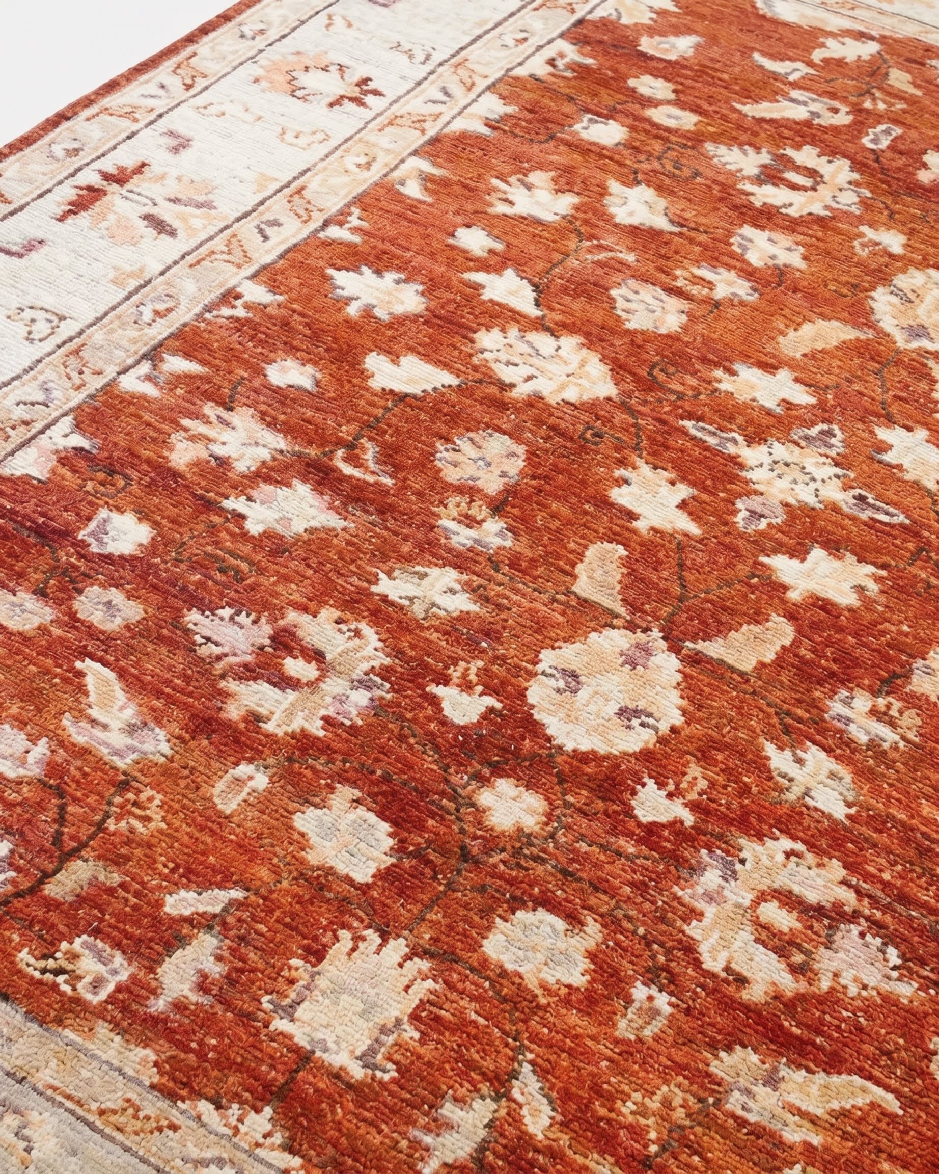 Ziegler All-Over Floral Rust, Peshawar, Pakistan persian rug, in terracotta rust, Wool, 125x156 cm, Nasim Carpets Malaysia — view 3