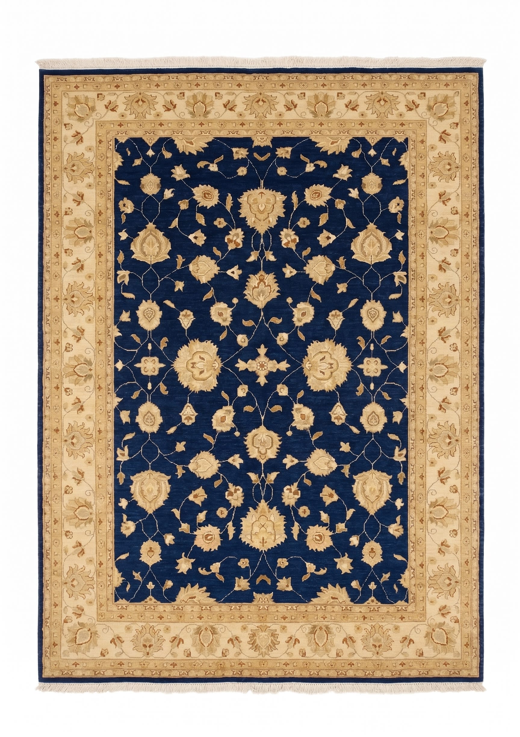 Peshawar Palmette Navy, Peshawar, Pakistan persian rug, in navy blue, Wool, 91x152 cm, Nasim Carpets Malaysia — view 1