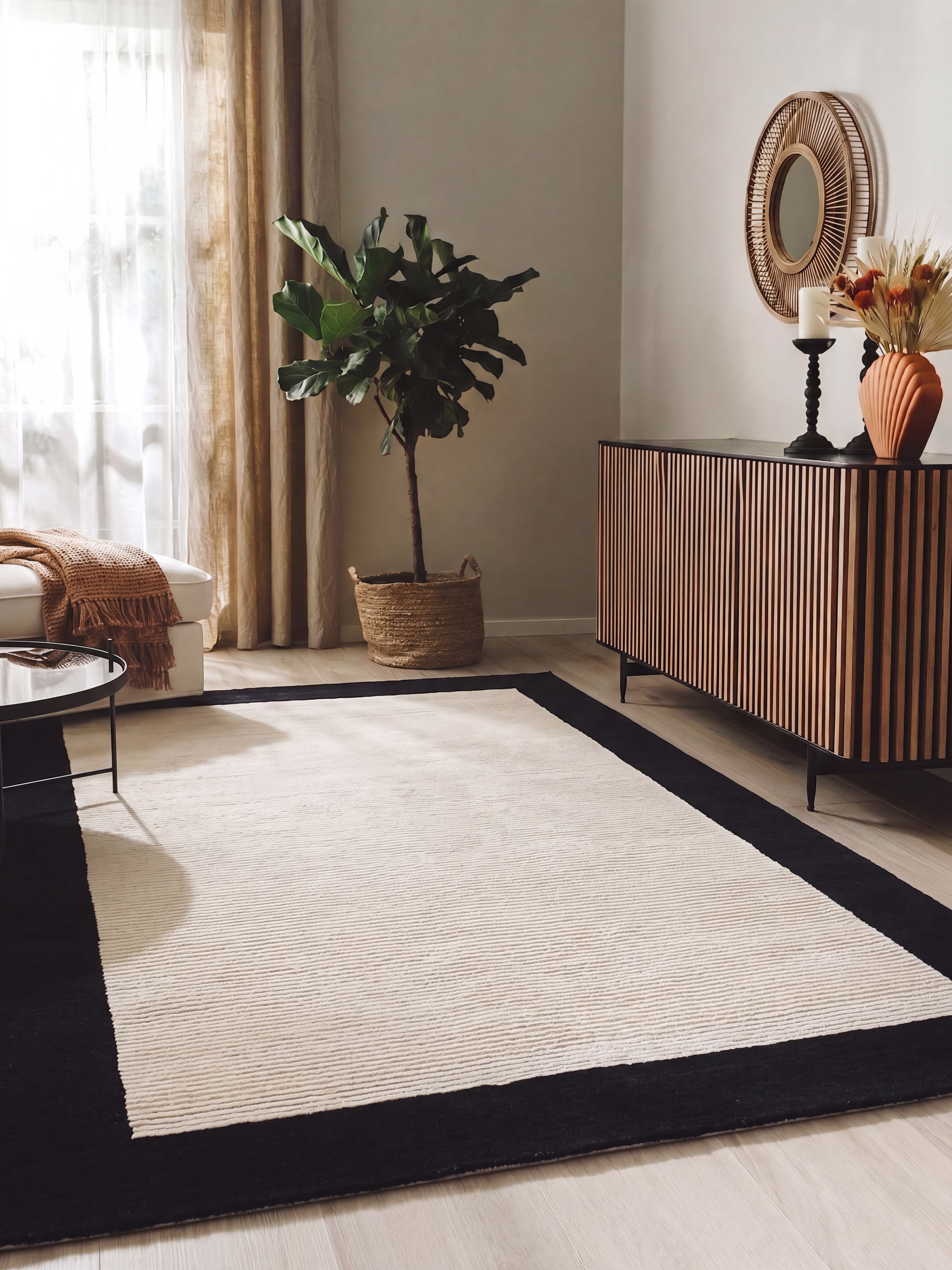 Tibetan Minimalist Border Ivory, Nepal/Tibet persian rug, in ivory, Wool, 177x250 cm, Nasim Carpets Malaysia — view 2