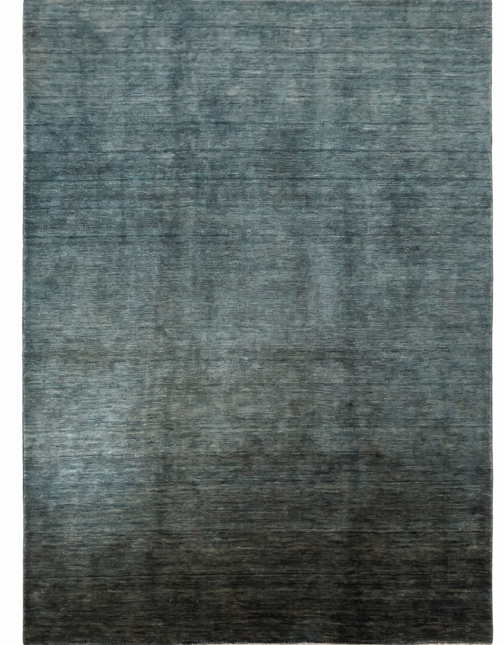 Indian Ombre Teal Grey, Jaipur, India modern rug, in teal grey, Silk and Wool, 180x217 cm, Nasim Carpets Malaysia — view 1