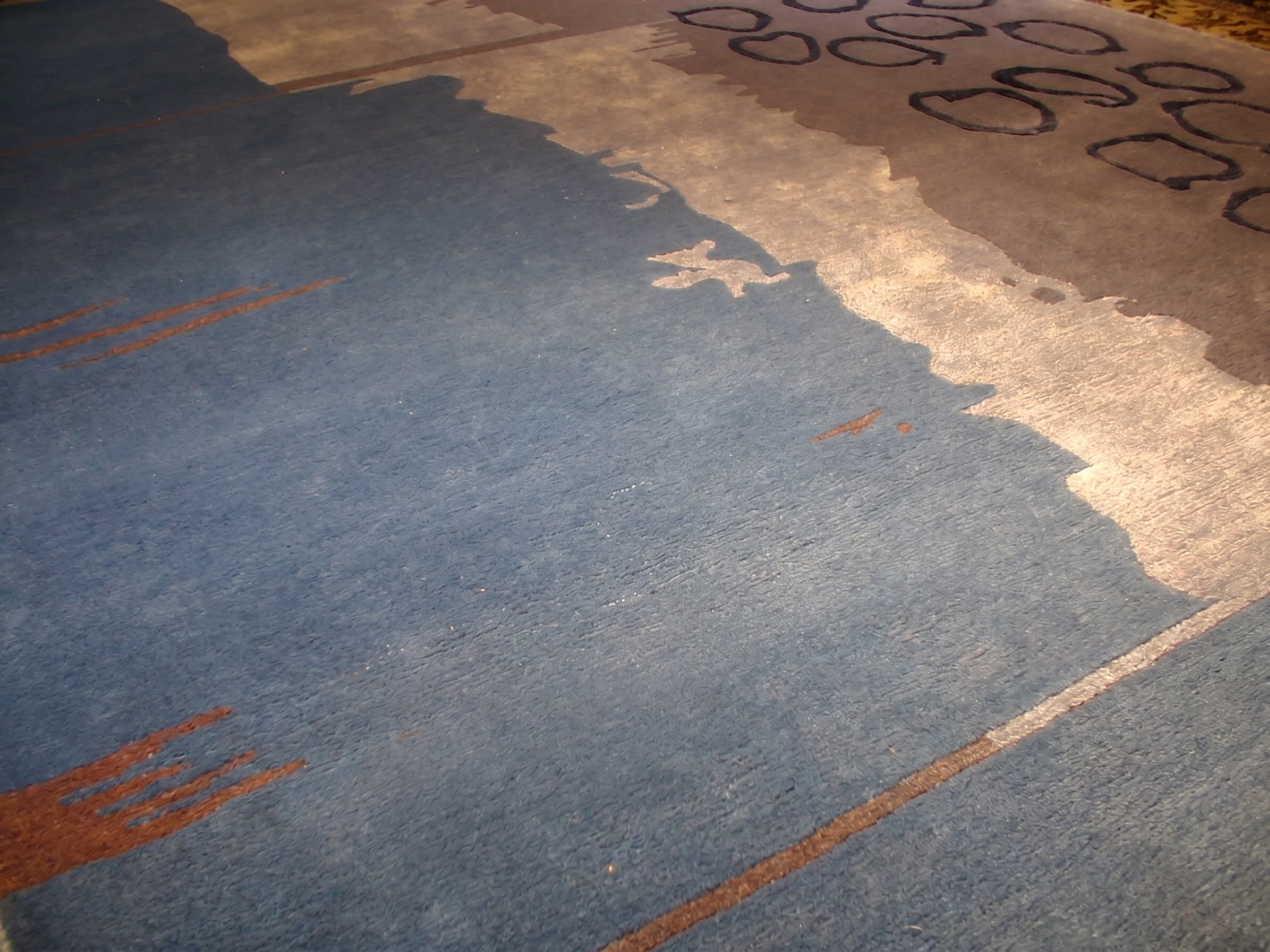 Nepali Abstract Coastal Blue, Kathmandu Valley, Nepal modern rug, in steel blue, Wool, 183x274 cm, Nasim Carpets Malaysia — view 3
