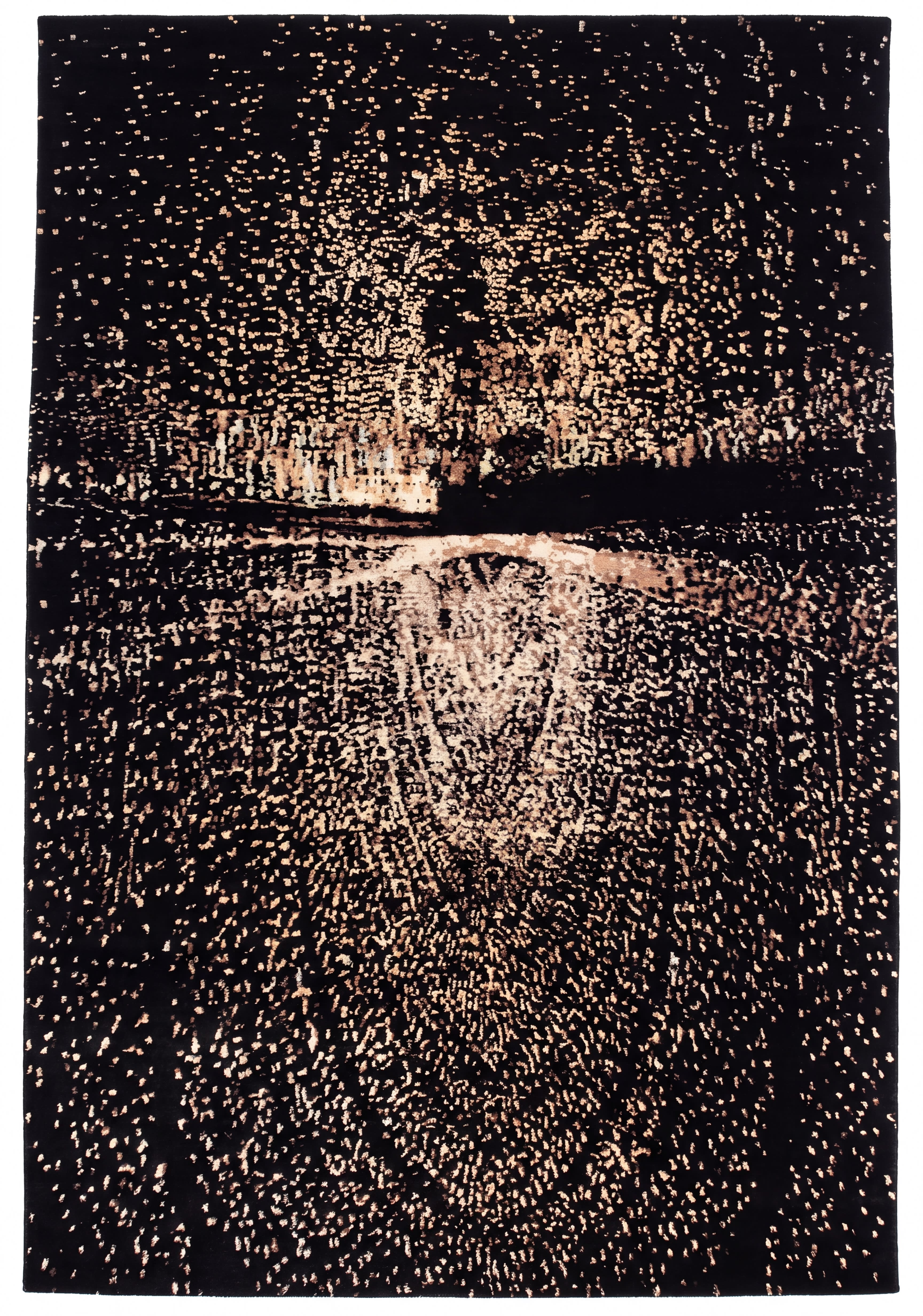 Contemporary Nocturnal Scatter Charcoal, Contemporary Western / European Studio Design modern rug, in jet black, Wool, 183x274 cm, Nasim Carpets Malaysia — view 1