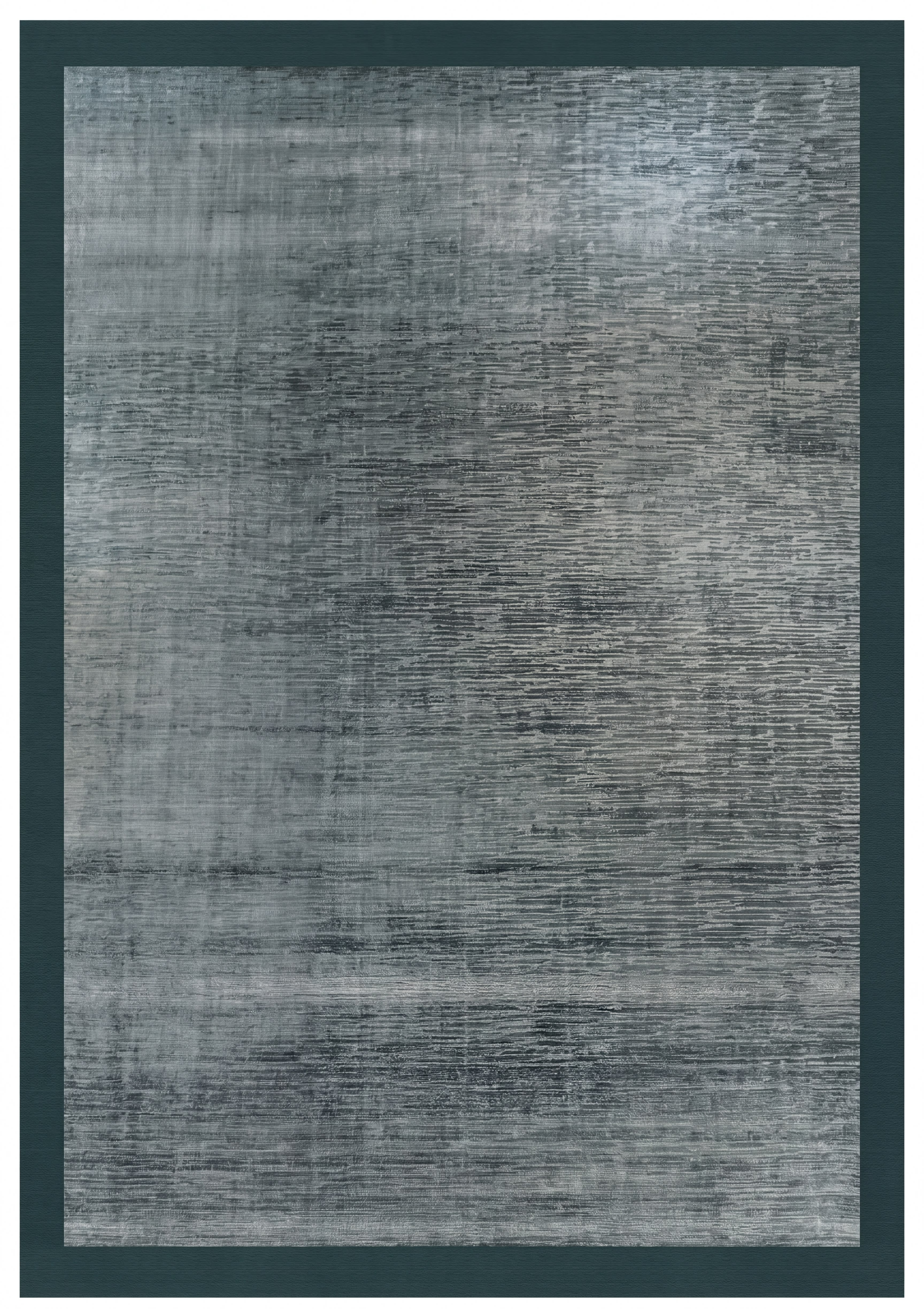 Indian Silk Solid Teal Grey, Varanasi, India modern rug, in slate teal, Pure Silk, 274x366 cm, Nasim Carpets Malaysia — view 1