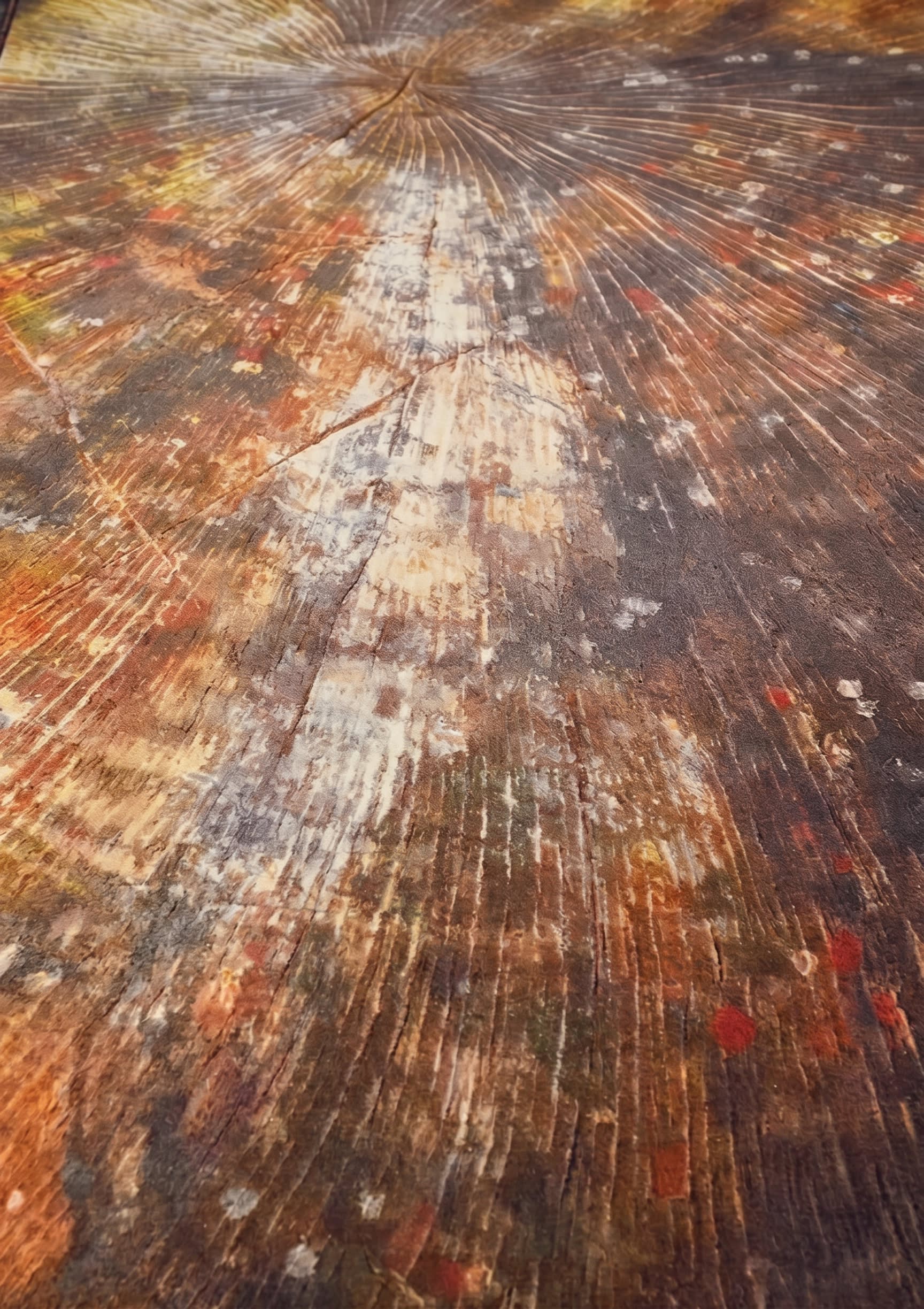 Contemporary Abstract Sunburst Umber, India (Indo-modern / art rug workshop) modern rug, in umber brown, Wool, 152x244 cm, Nasim Carpets Malaysia — view 3