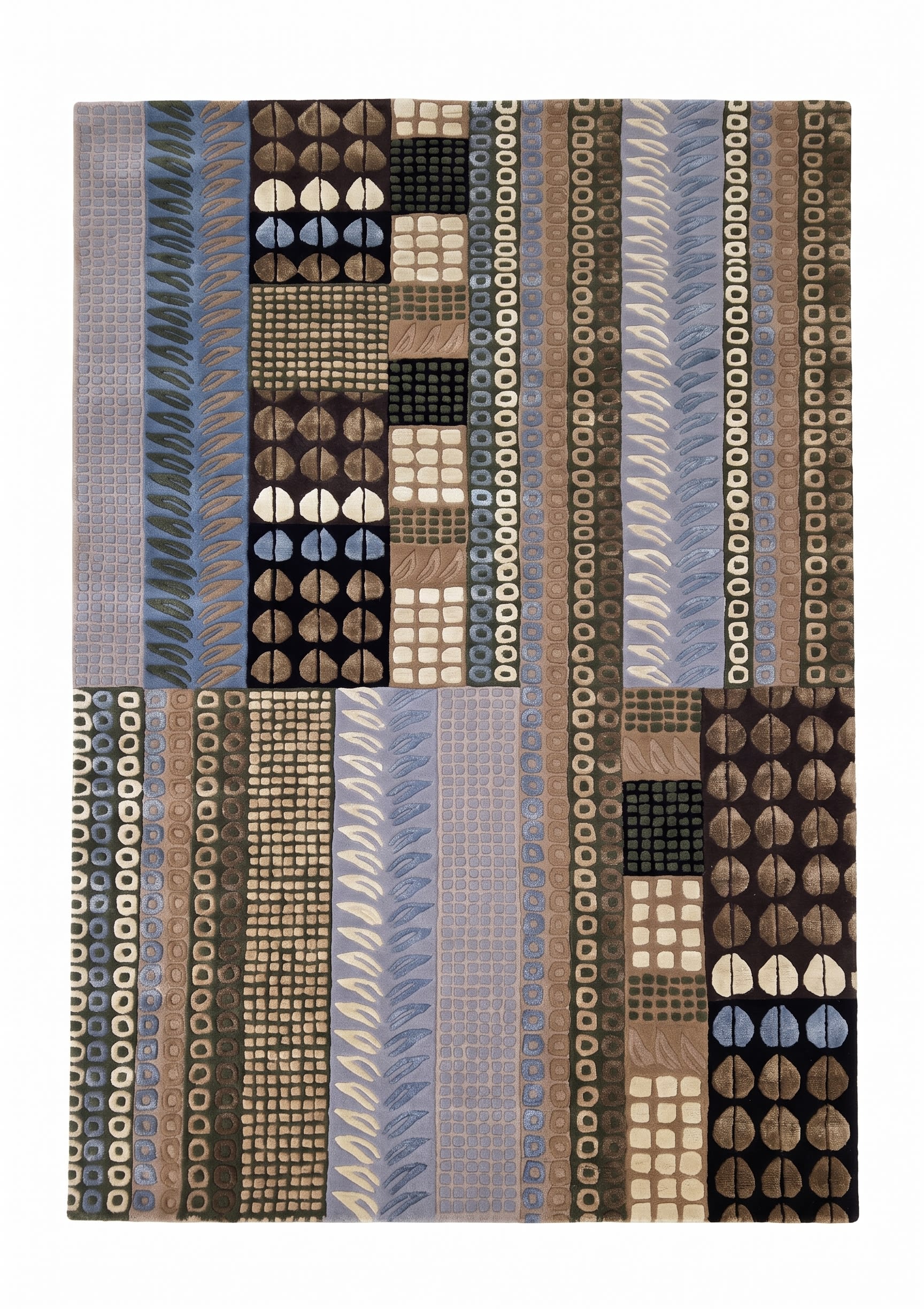 Scandinavian Modernist Stripe Multiblue, Scandinavia (Swedish or Finnish Mid-Century Modern design tradition) bespoke rug, in slate blue, Wool, 91x152 cm, Nasim Carpets Malaysia — view 1