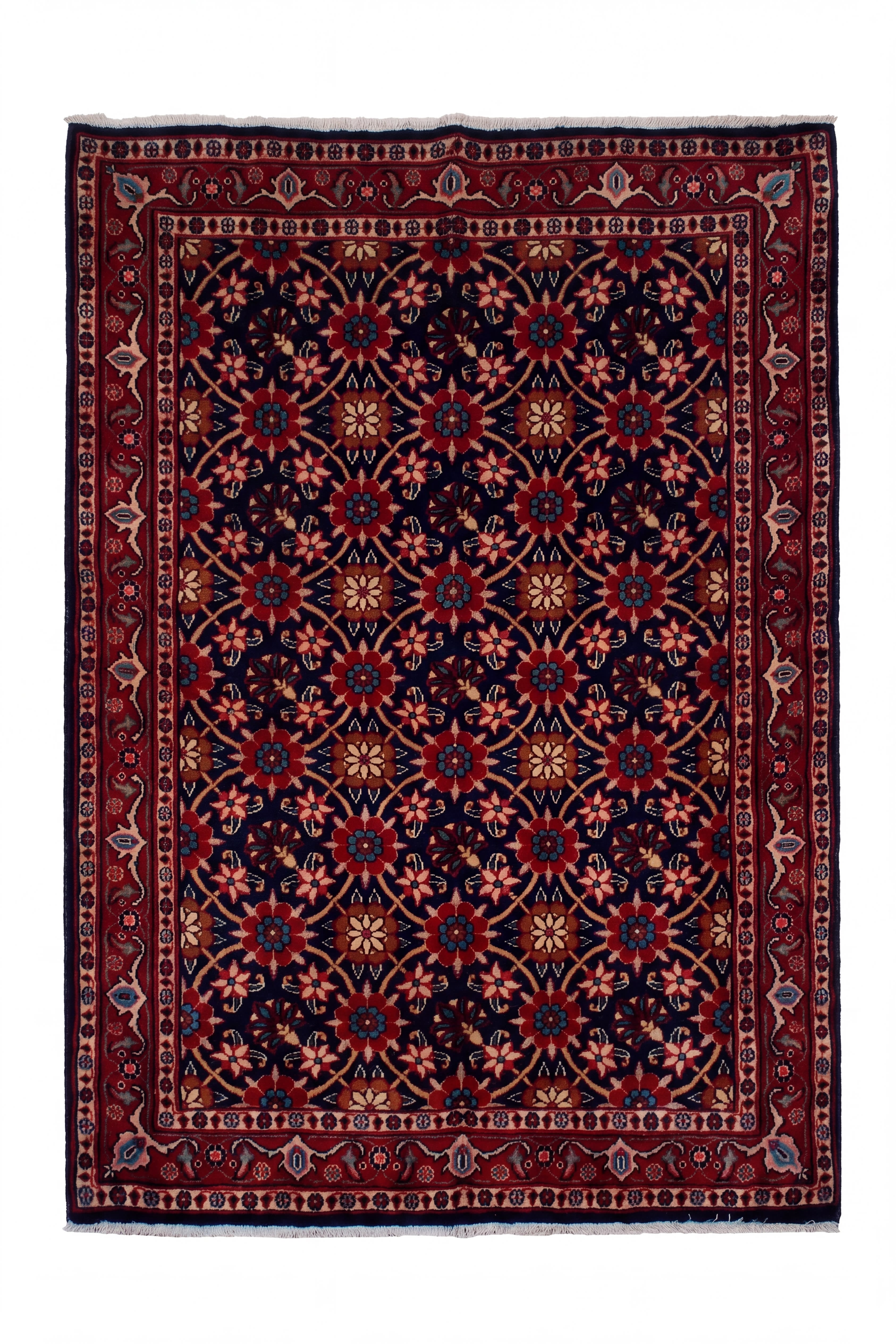 Varamin All-Over Herati Navy, Varamin, Iran tribal rug, in midnight navy, Wool, 91x152 cm, Nasim Carpets Malaysia — view 1