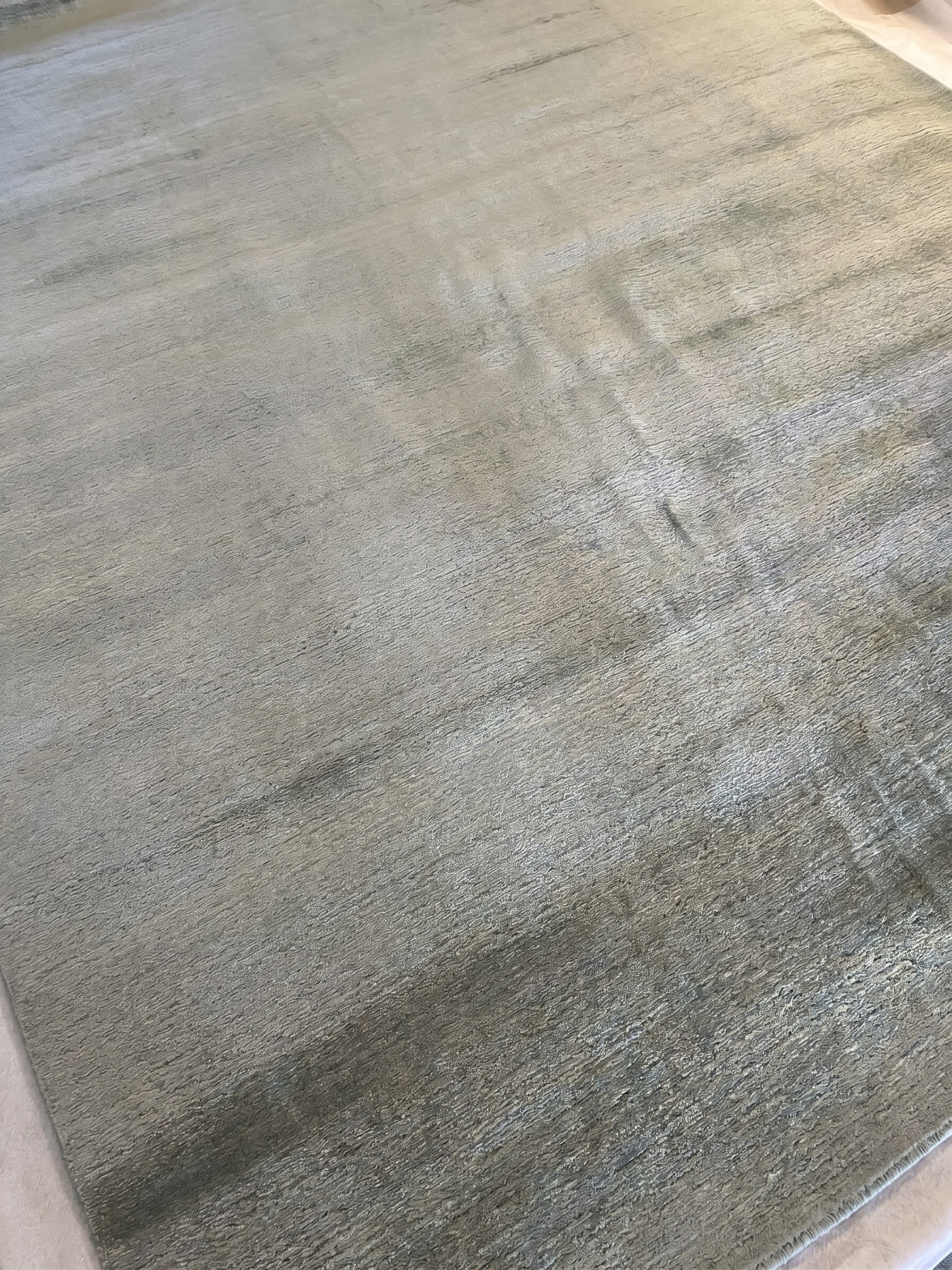Anatolian Solid Sage Green, Turkey modern rug, in sage green, Viscose, 244x305 cm, Nasim Carpets Malaysia — view 3