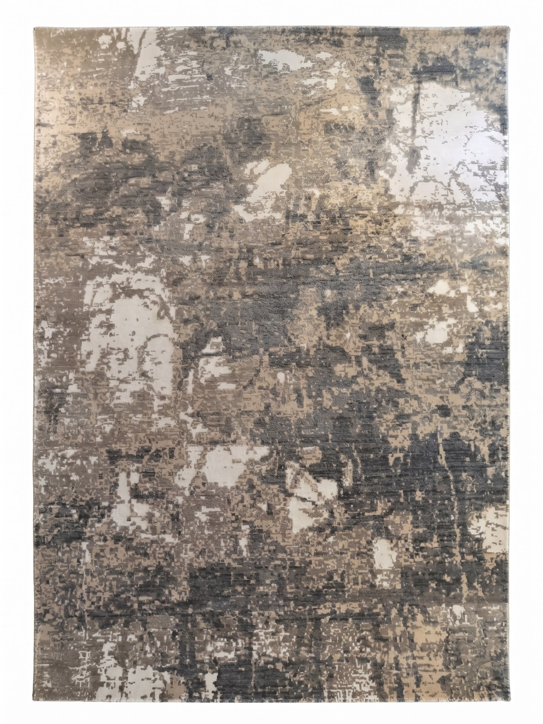 Turkish Abstract Erosion Grey Cream, Turkey modern rug, in slate grey, Wool, 280x372 cm, Nasim Carpets Malaysia — view 1
