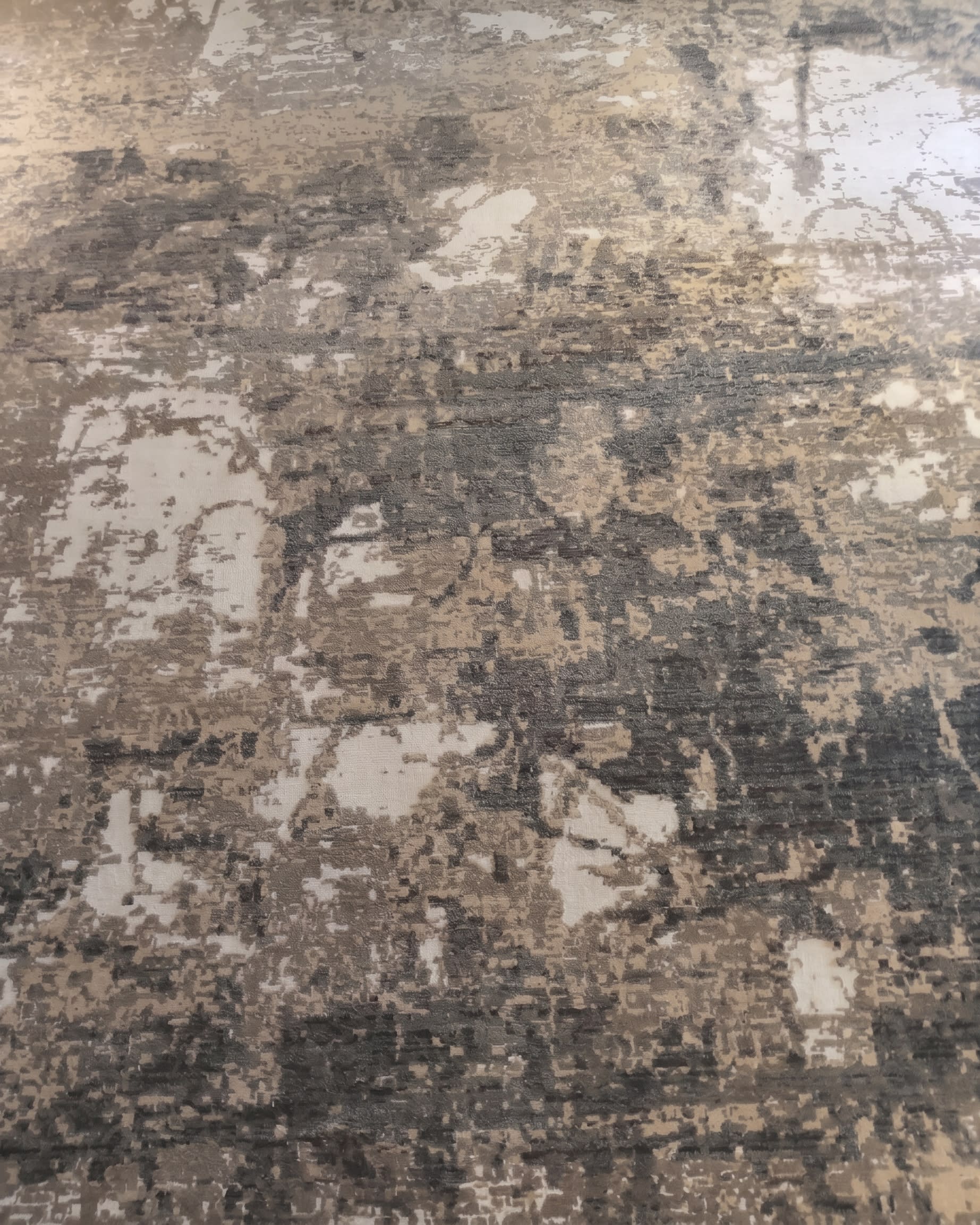 Turkish Abstract Erosion Grey Cream, Turkey modern rug, in slate grey, Wool, 280x372 cm, Nasim Carpets Malaysia — view 3