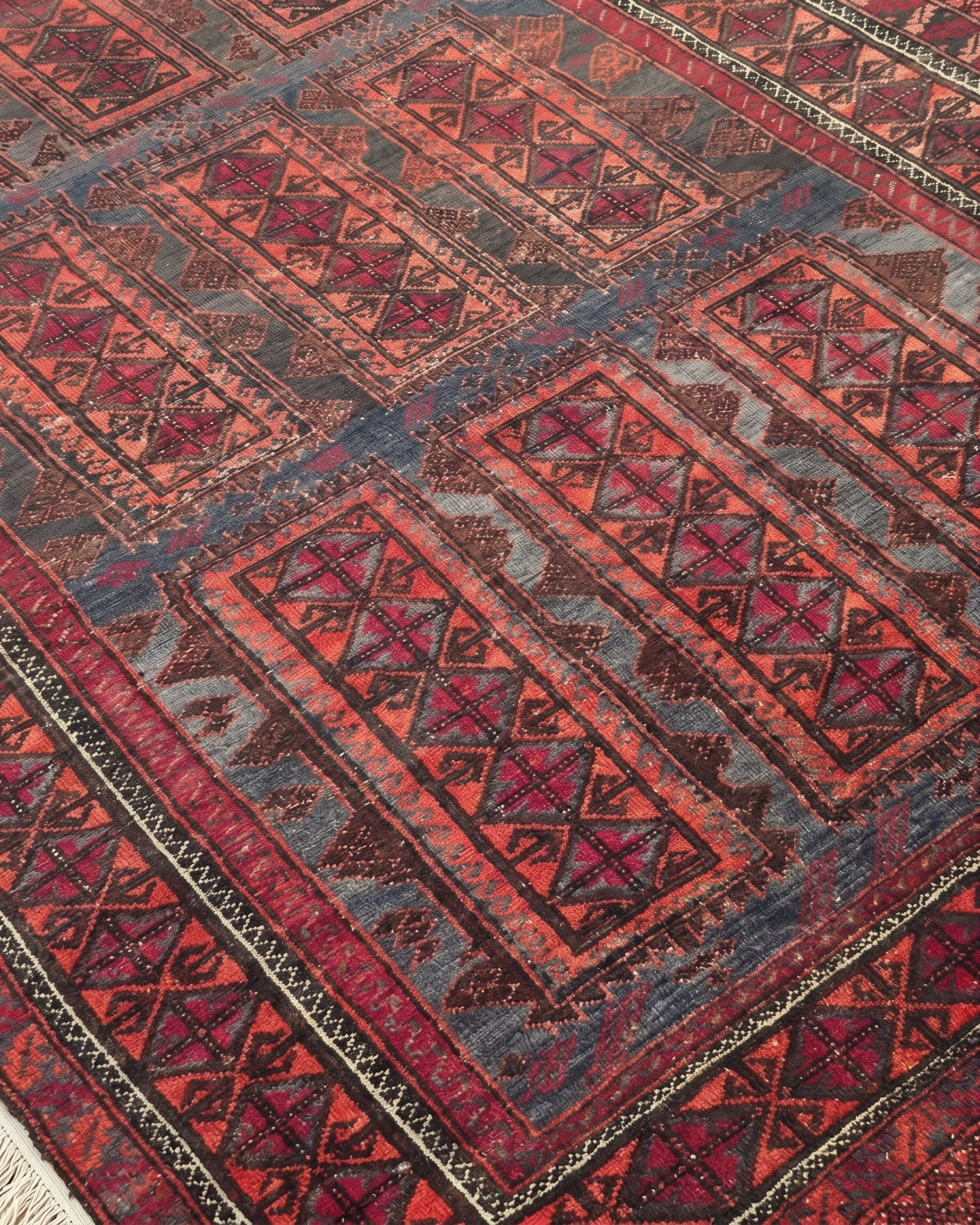 Baluch Compartmental Red, Baluchistan, Afghanistan/Iran border region persian rug, in madder red, Wool, 152x244 cm, Nasim Carpets Malaysia — view 3