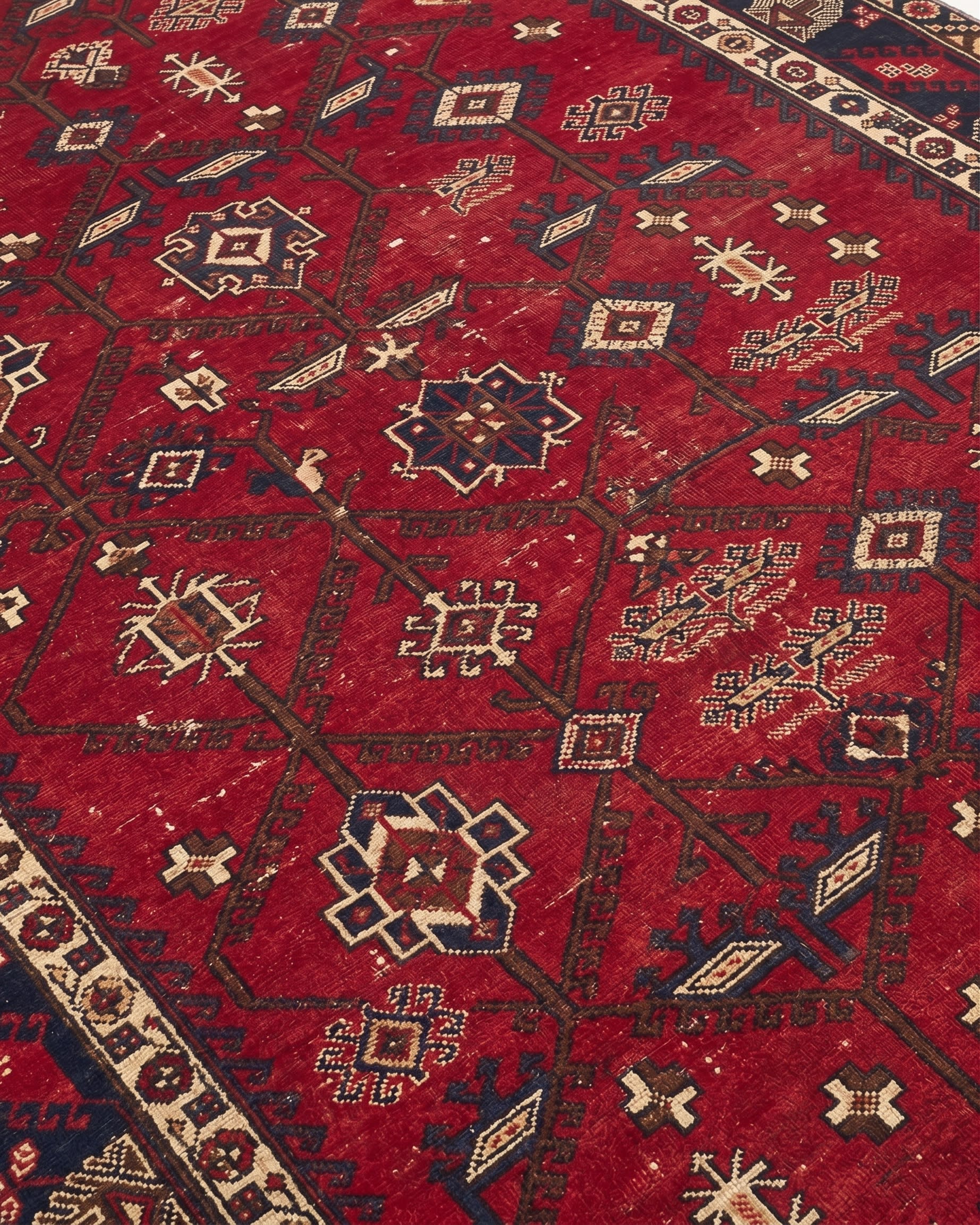 Caucasian Tribal All-Over Crimson, Shirvan, Azerbaijan (Caucasus) tribal rug, in crimson red, Wool, 213x305 cm, Nasim Carpets Malaysia — view 3