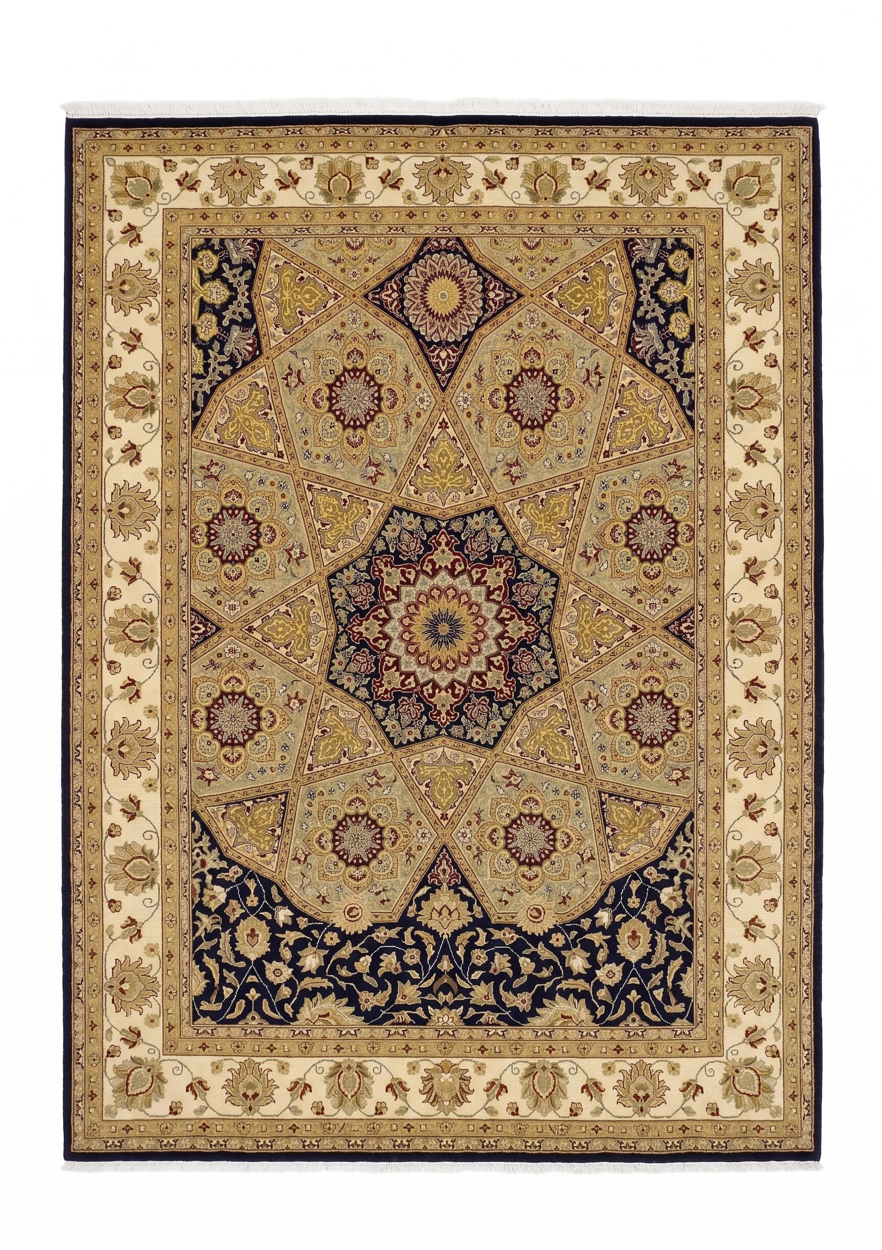 Tabriz Dome Medallion Gold, Tabriz, Iran persian rug, in antique gold, Wool, 244x305 cm, Nasim Carpets Malaysia — view 1