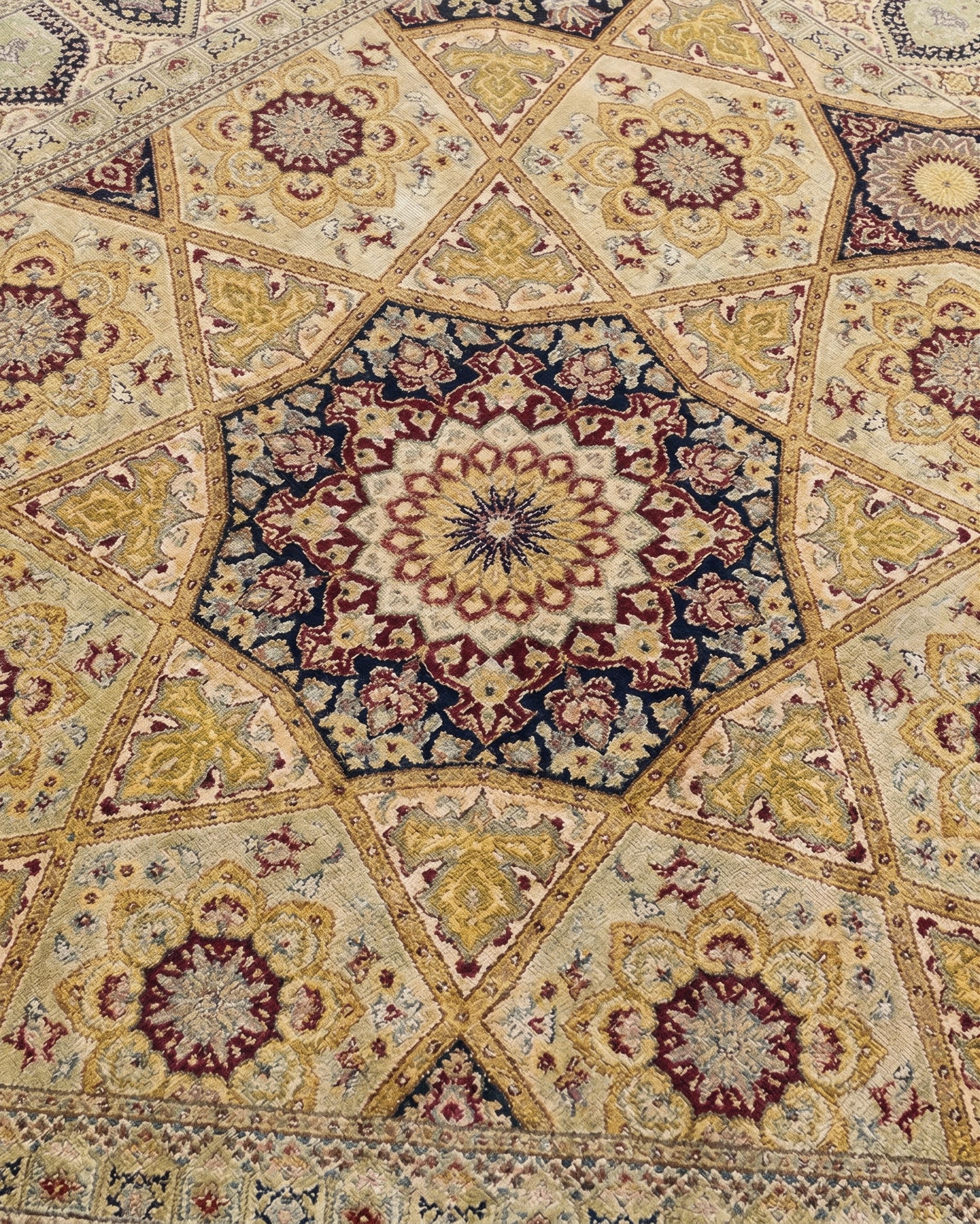 Tabriz Dome Medallion Gold, Tabriz, Iran persian rug, in antique gold, Wool, 244x305 cm, Nasim Carpets Malaysia — view 3
