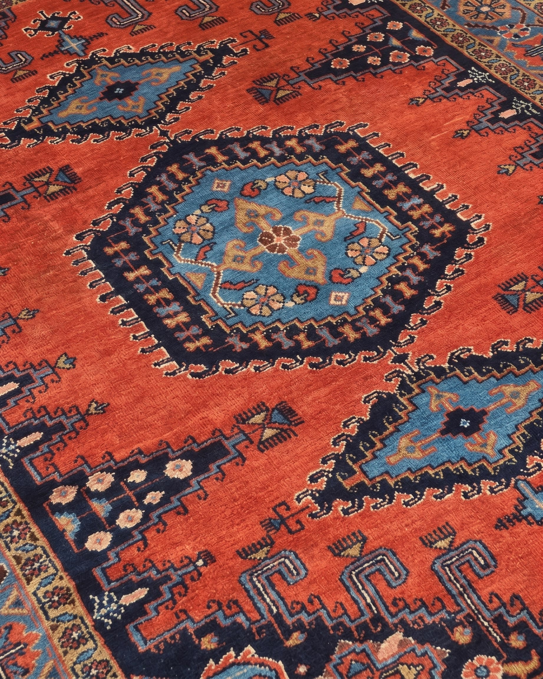 Malayer Triple Medallion Rust, Malayer, Hamadan Province, Iran persian rug, in burnt rust red, Wool, 177x226, Nasim Carpets Malaysia — view 3