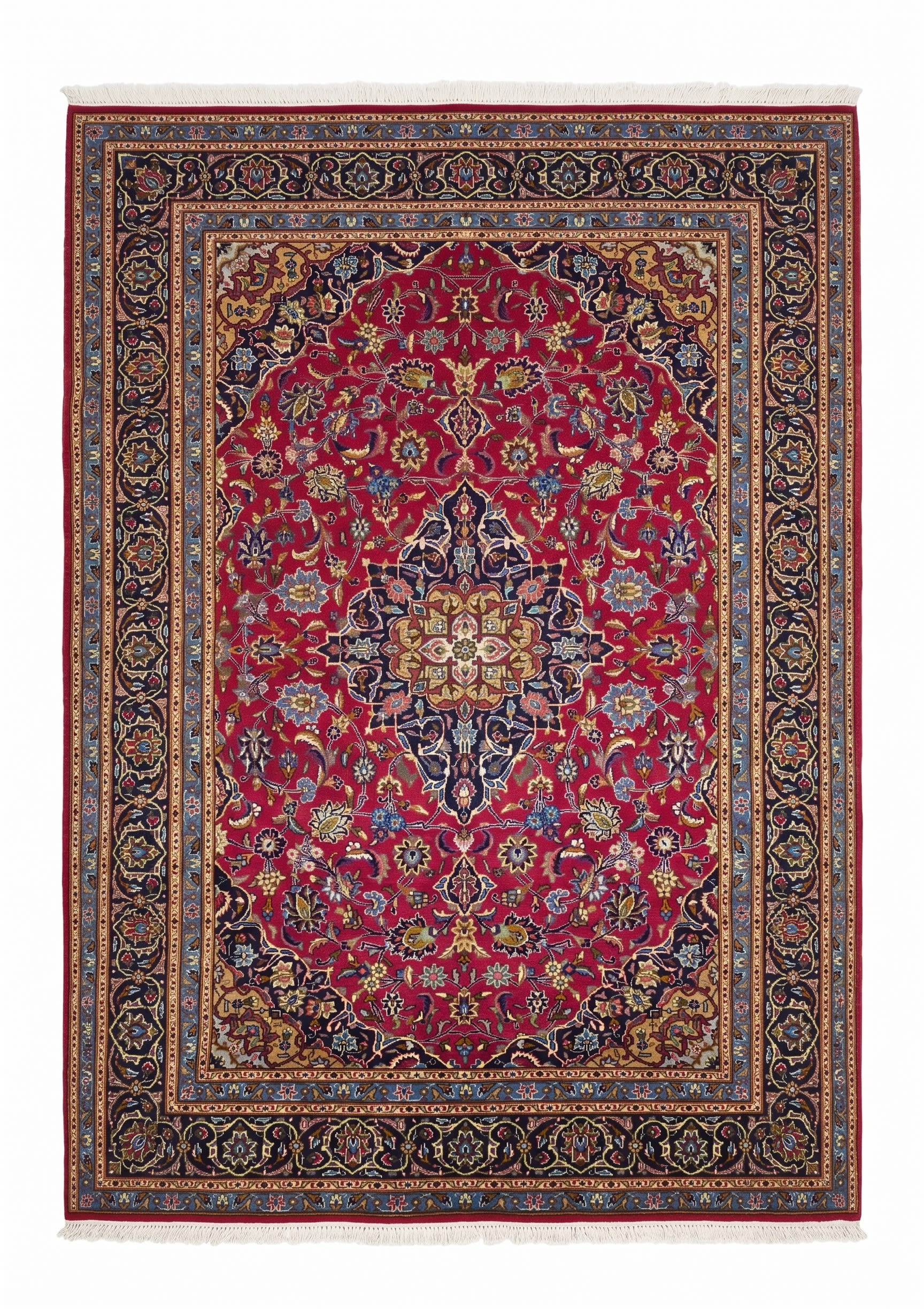 Mashhad Medallion Crimson, Mashhad, Khorasan, Iran persian rug, in crimson red, Wool, 201x283, Nasim Carpets Malaysia — view 1