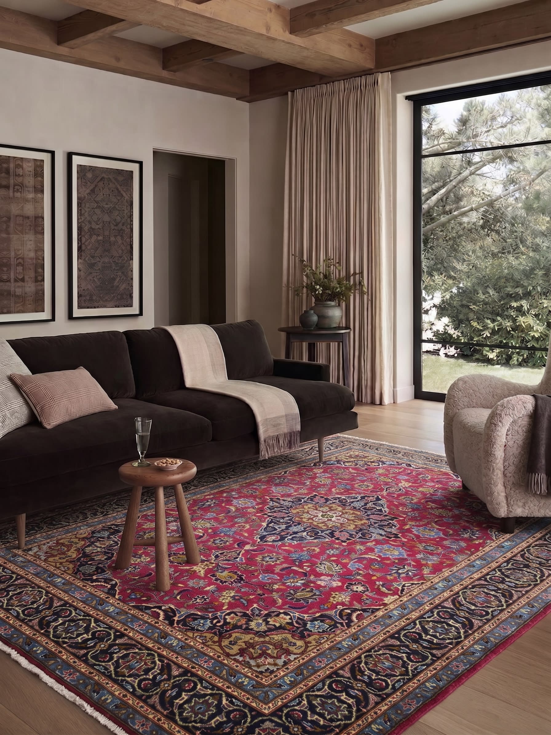 Mashhad Medallion Crimson, Mashhad, Khorasan, Iran persian rug, in crimson red, Wool, 201x283, Nasim Carpets Malaysia — view 2