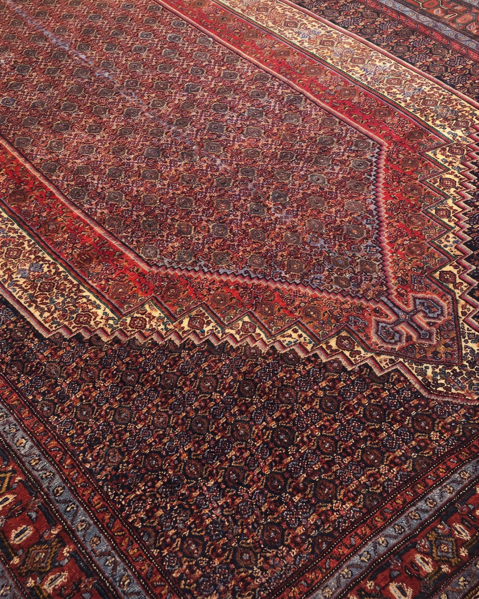Senneh Medallion Herati Slate Blue, Senneh (Sanandaj), Kurdistan, Iran persian rug, in slate blue, Wool, 201x280, Nasim Carpets Malaysia — view 3