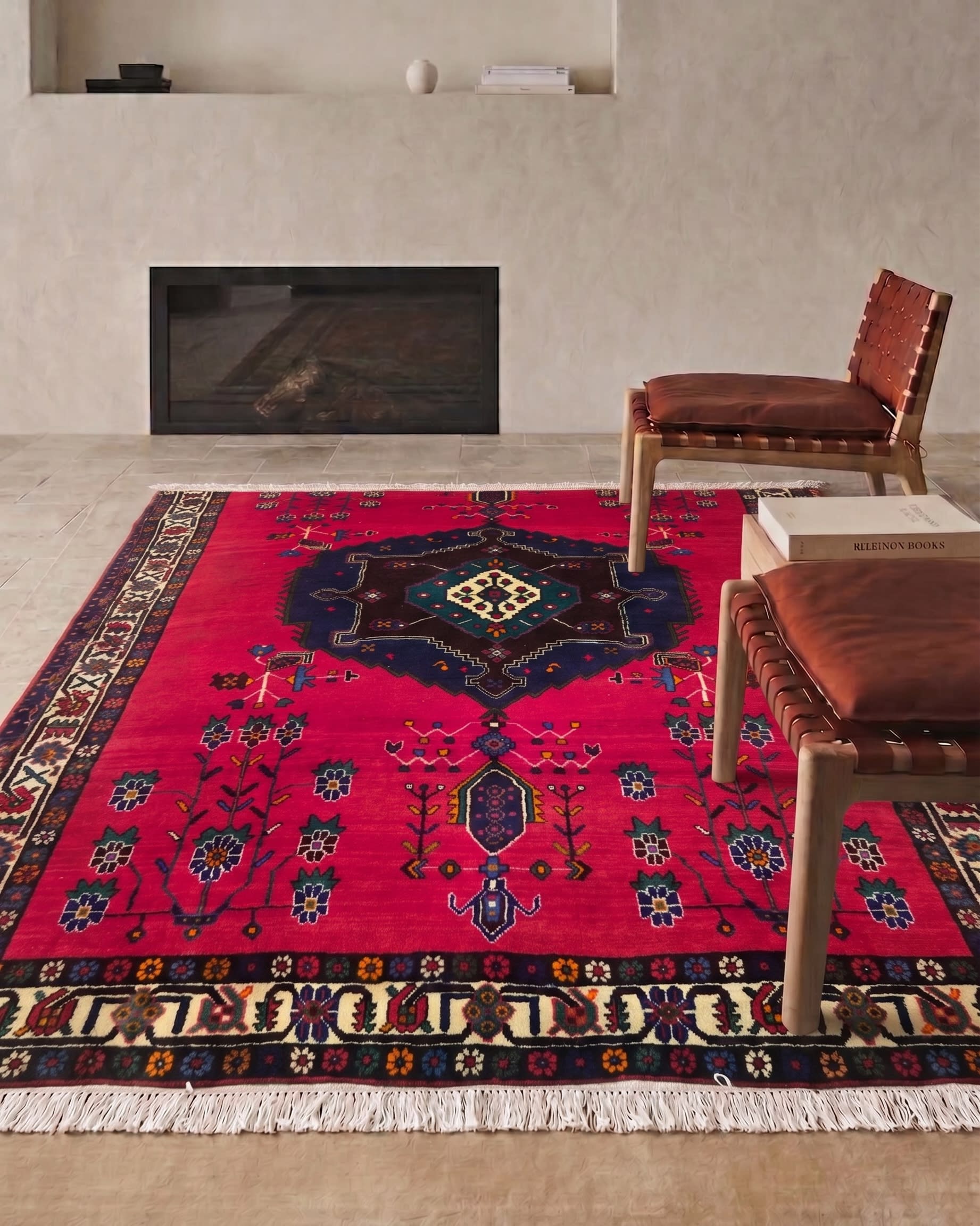 Luri Tribal Medallion Crimson, Luristan, Iran tribal rug, in crimson red, Wool, 152x213, Nasim Carpets Malaysia — view 2