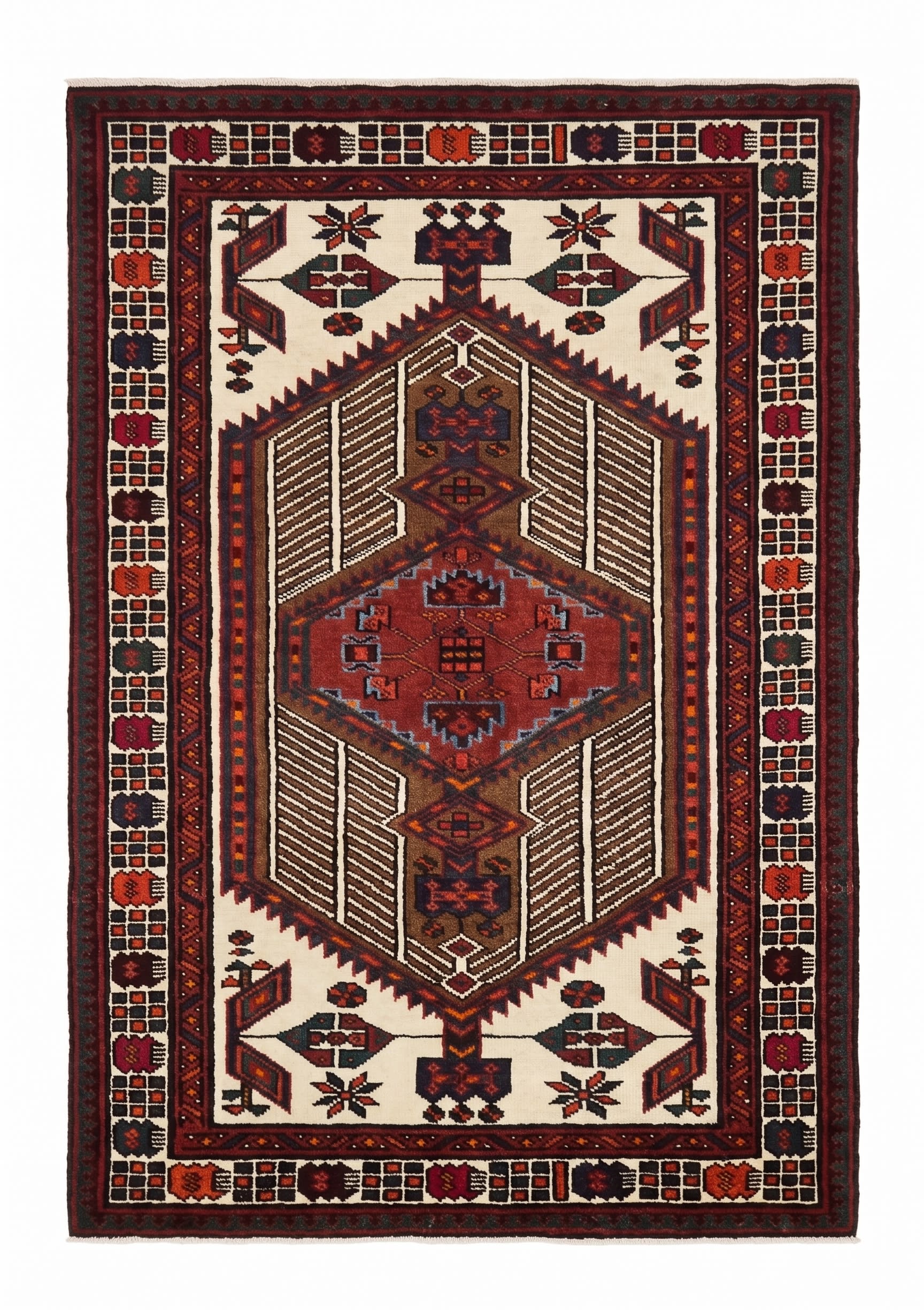 Hamadan Medallion Ivory, Hamadan Region, Iran tribal rug, in ivory, Wool, 91x158, Nasim Carpets Malaysia — view 1