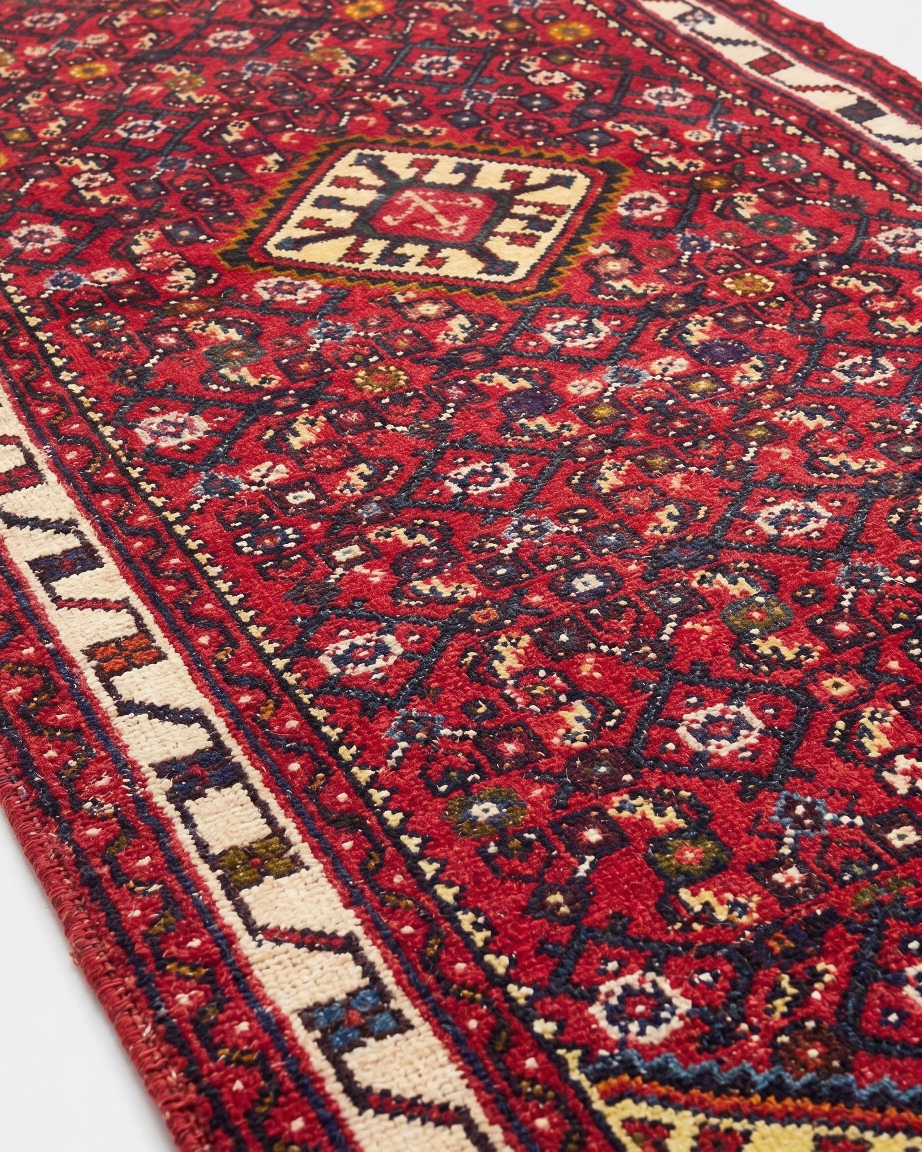 Hamedan All-Over Crimson Runner, Hamedan, Iran tribal rug, in crimson red, Wool, 79x201, Nasim Carpets Malaysia — view 3
