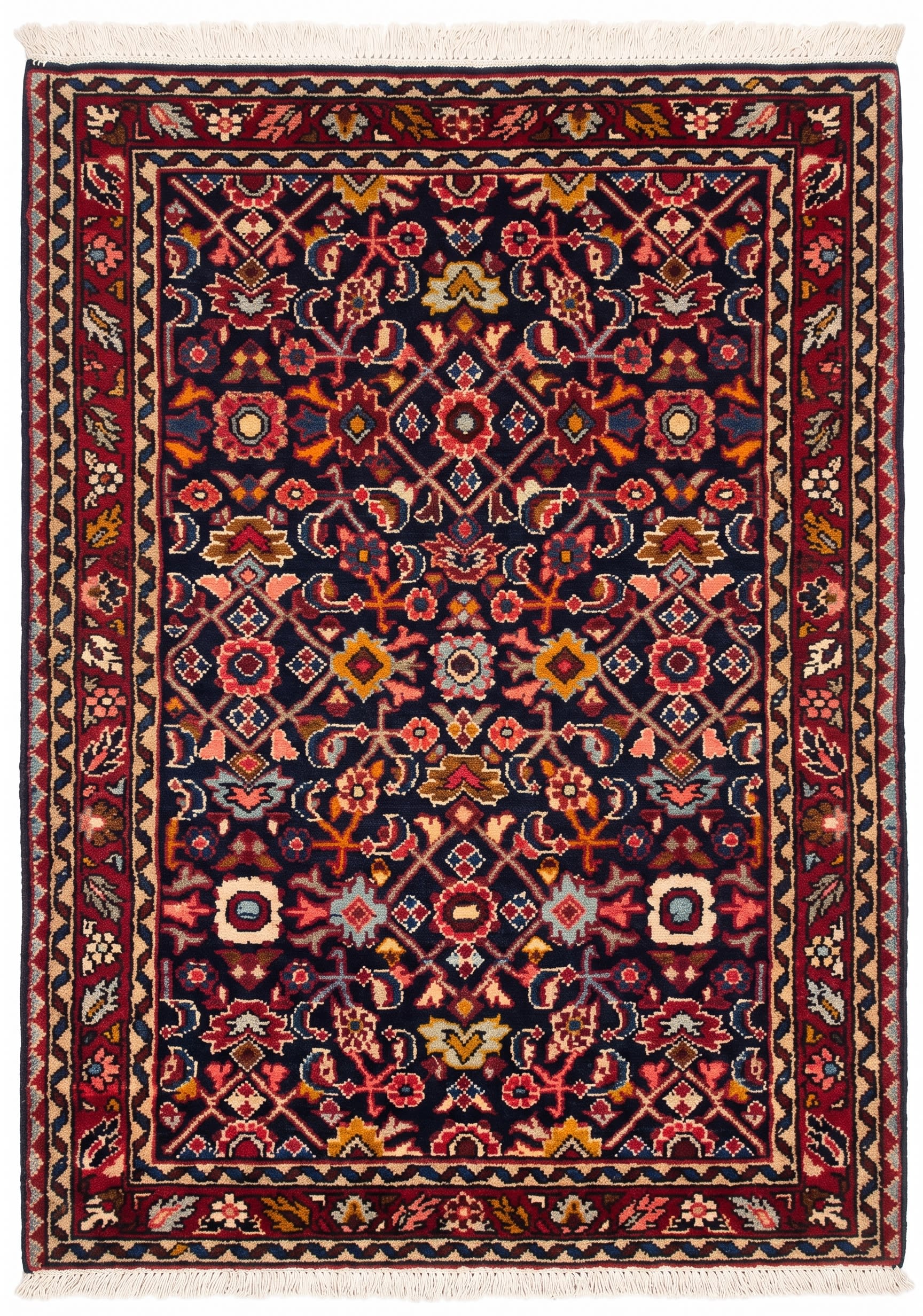 Malayir All-Over Herati Navy, Malayir, Hamadan Province, Iran tribal rug, in midnight navy, Wool, 98x213, Nasim Carpets Malaysia — view 1