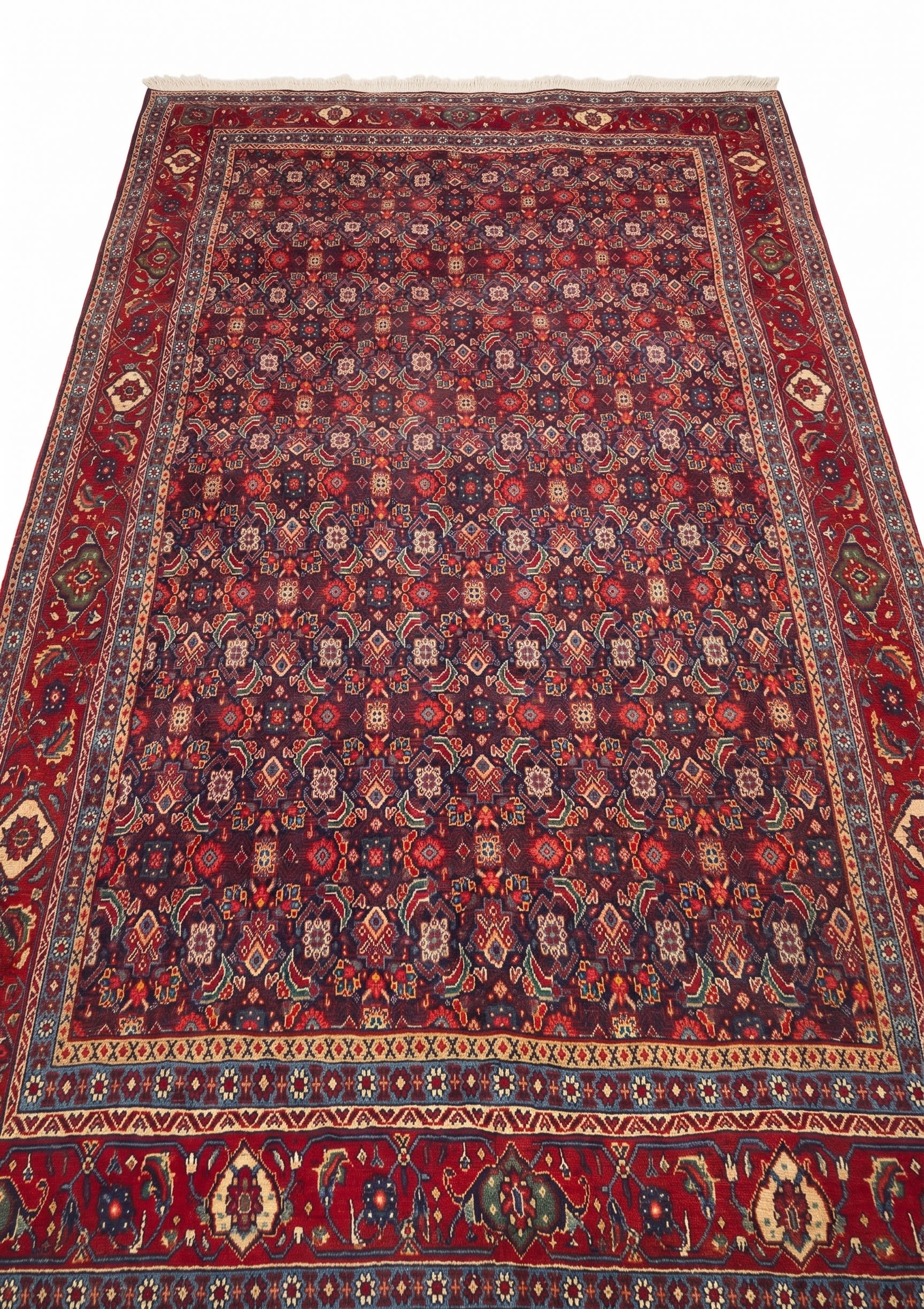 Bijar All-Over Herati Navy, Bijar, Kurdistan Province, Iran tribal rug, in indigo navy, Wool, 213x305, Nasim Carpets Malaysia — view 1