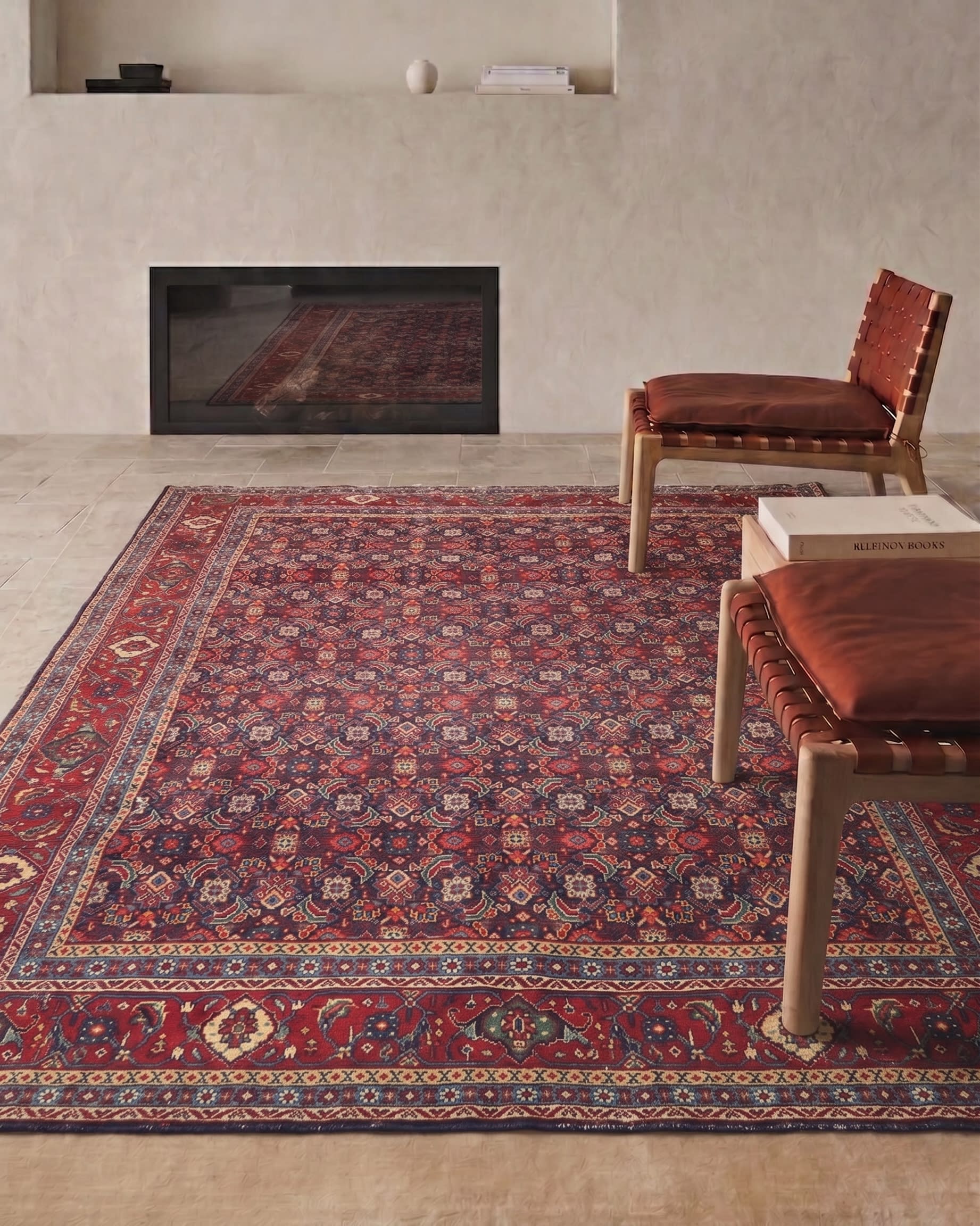 Bijar All-Over Herati Navy, Bijar, Kurdistan Province, Iran tribal rug, in indigo navy, Wool, 213x305, Nasim Carpets Malaysia — view 2