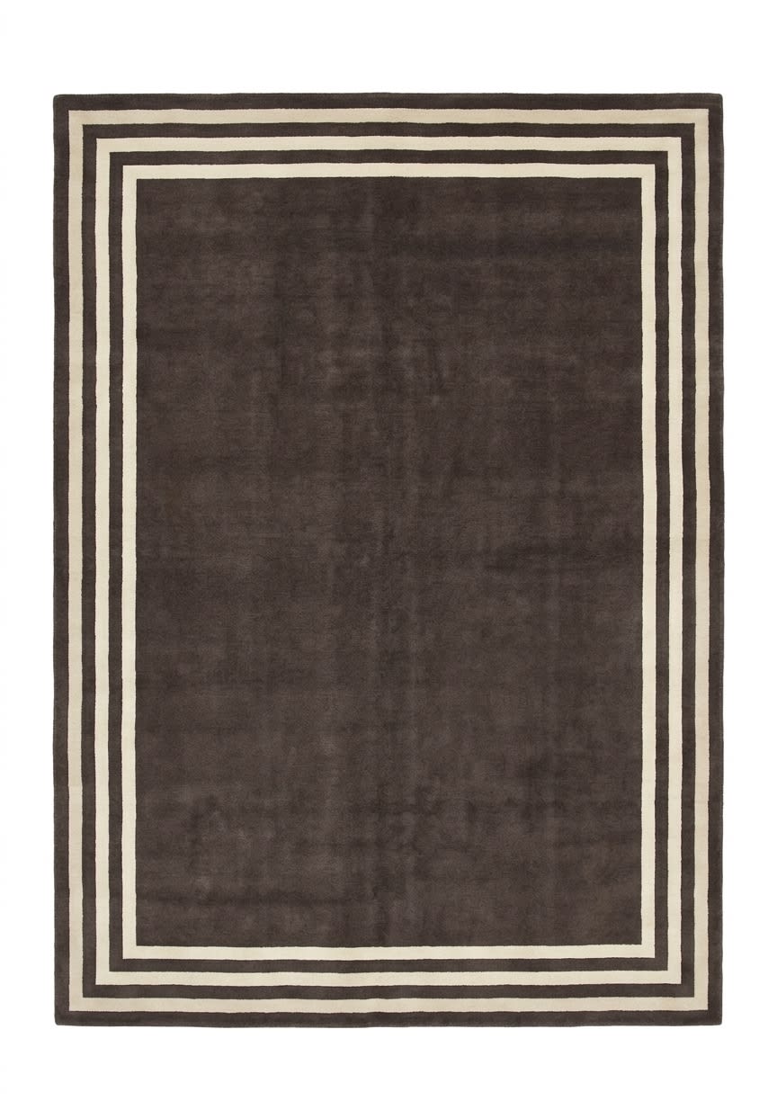 Tibetan Minimalist Charcoal, Tibet modern rug, in charcoal brown, Wool, 311x369, Nasim Carpets Malaysia — view 1