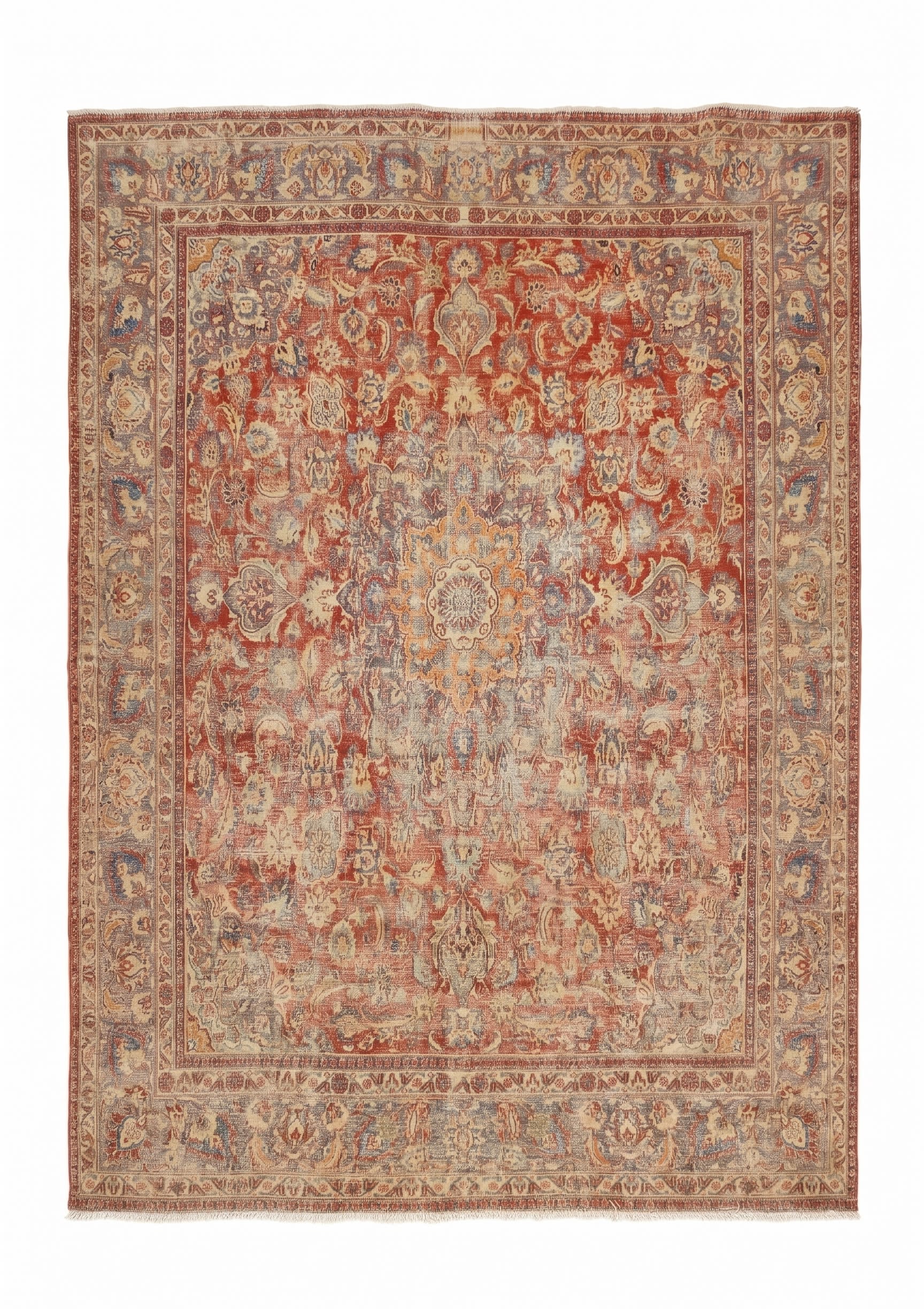 Kirman Medallion Floral Madder Red, Kirman, Iran persian rug, in madder red, Wool, 287x305, Nasim Carpets Malaysia — view 1