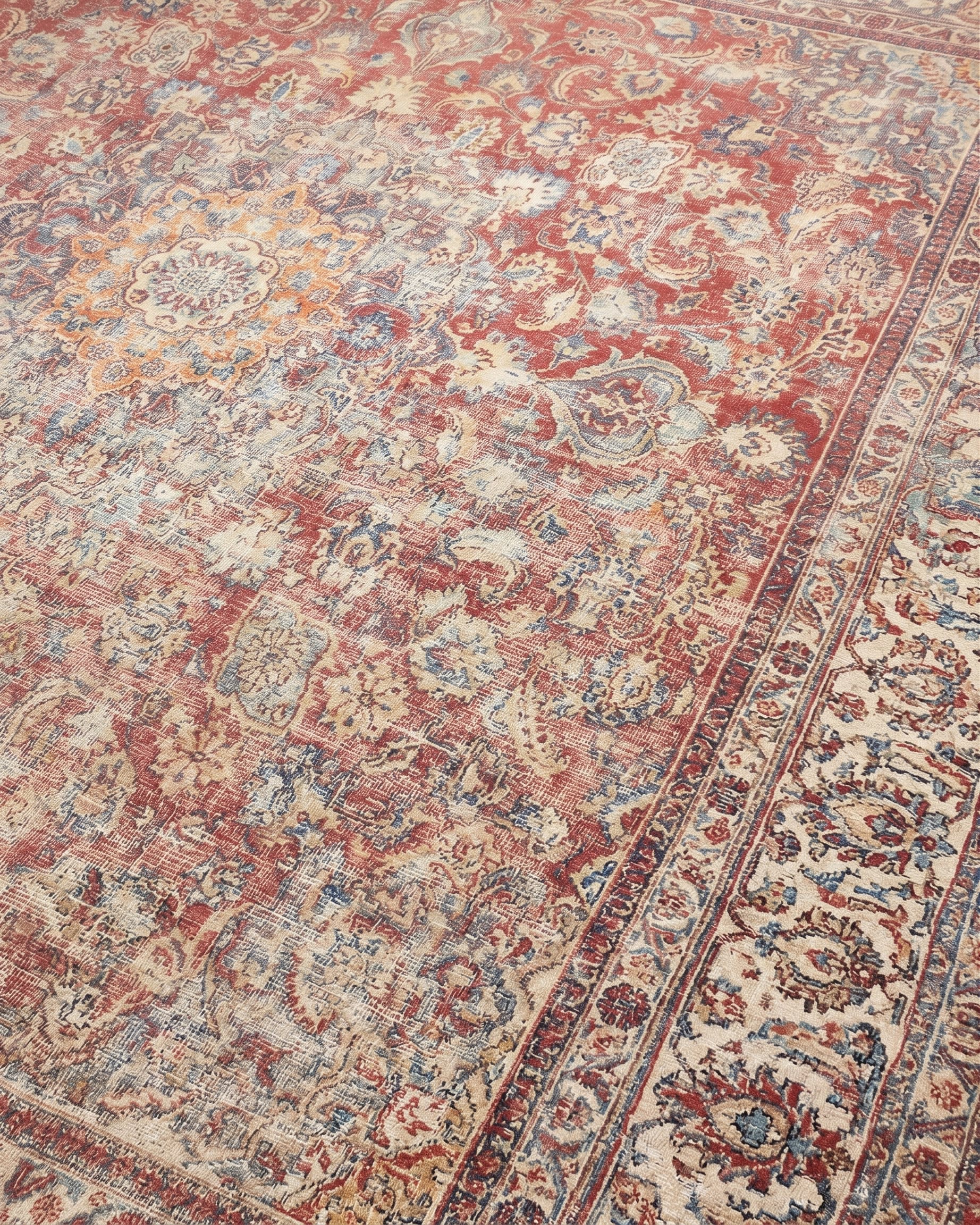 Kirman Medallion Floral Madder Red, Kirman, Iran persian rug, in madder red, Wool, 287x305, Nasim Carpets Malaysia — view 3