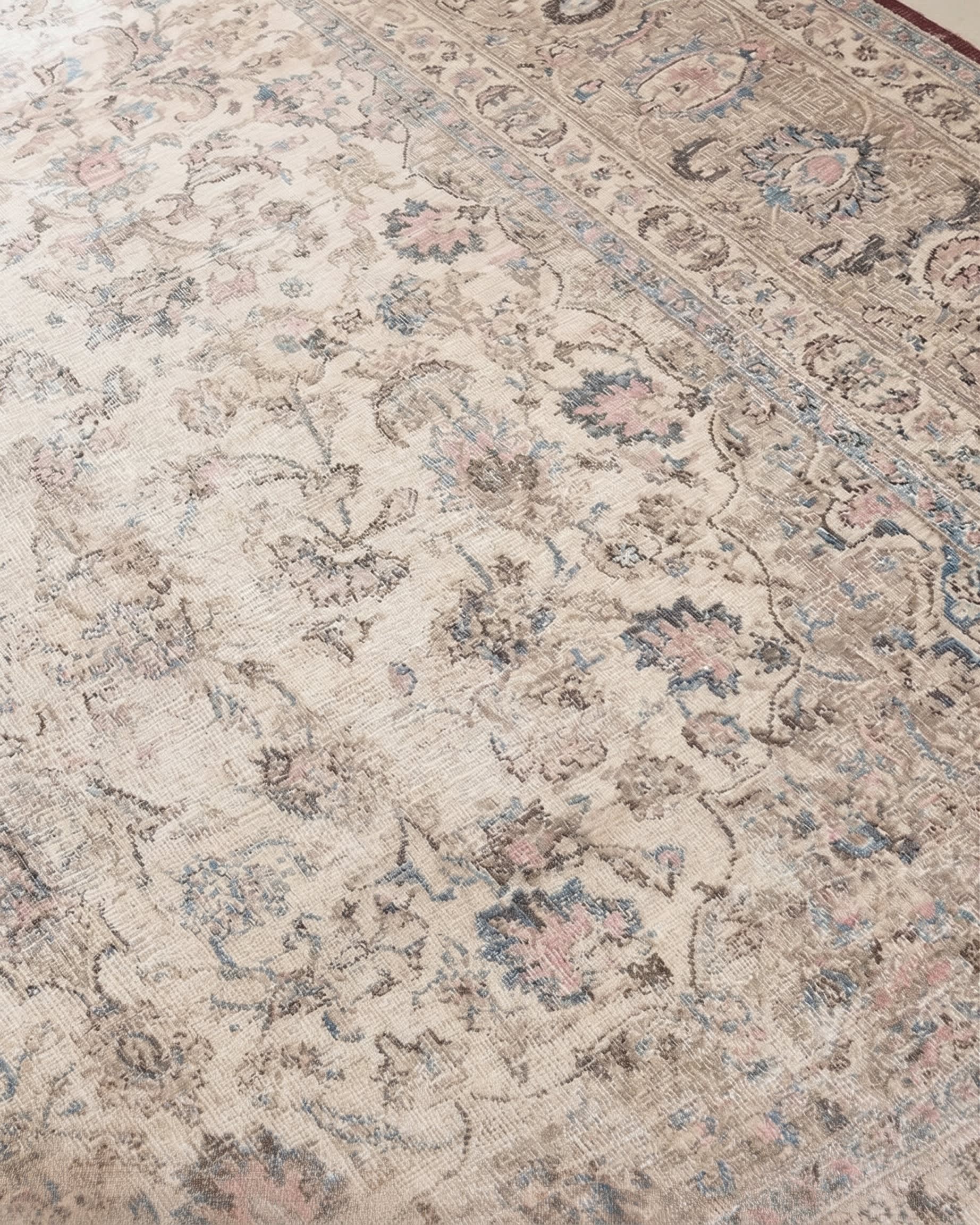 Kirman Allover Floral Ivory, Kirman, Iran persian rug, in antique ivory, Wool, 296x369, Nasim Carpets Malaysia — view 3